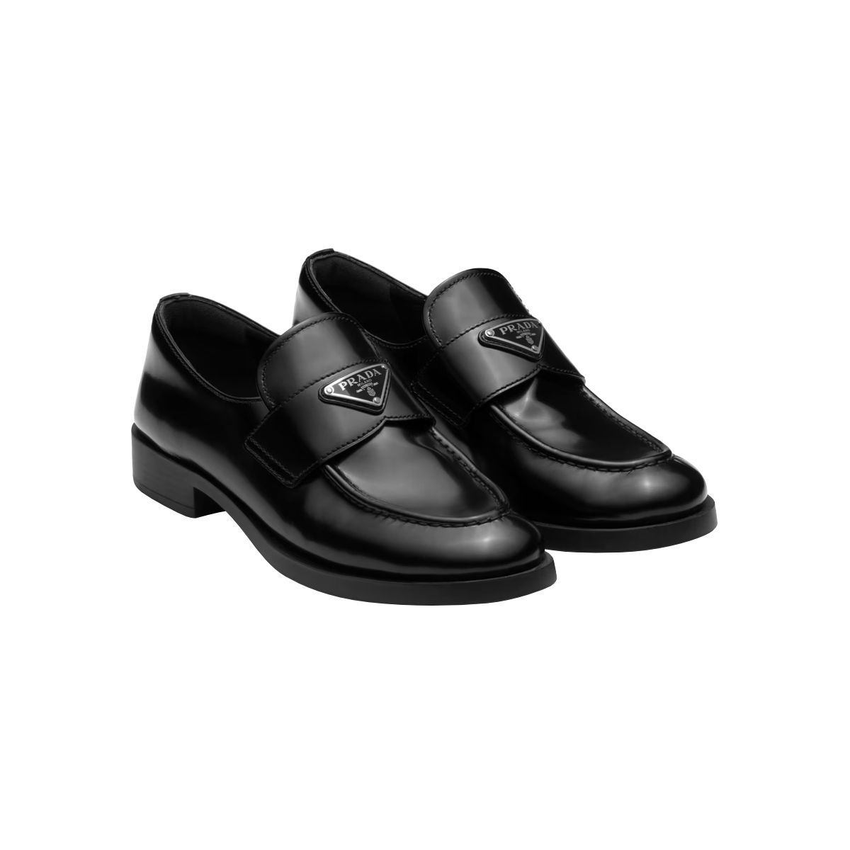Prada Triangle Logo Loafers Black Original Terbaik October 2026 