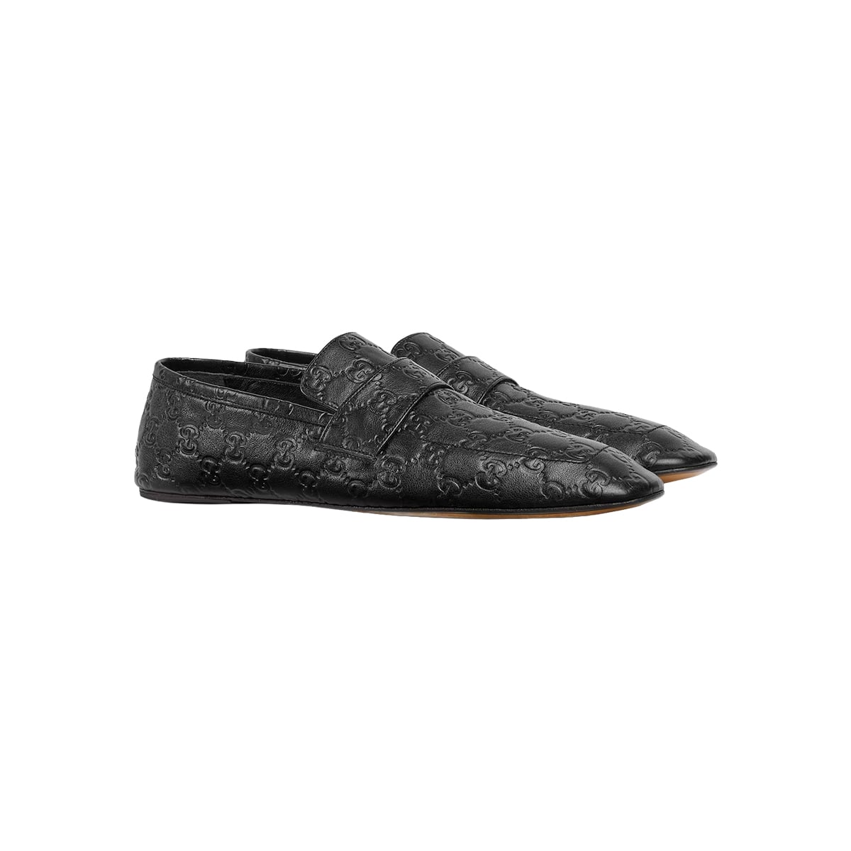 Ragazzo Loafers Embossed GG Leather Black