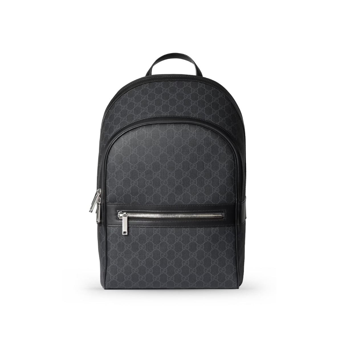 GG Medium Backpack Canvas Leather Black