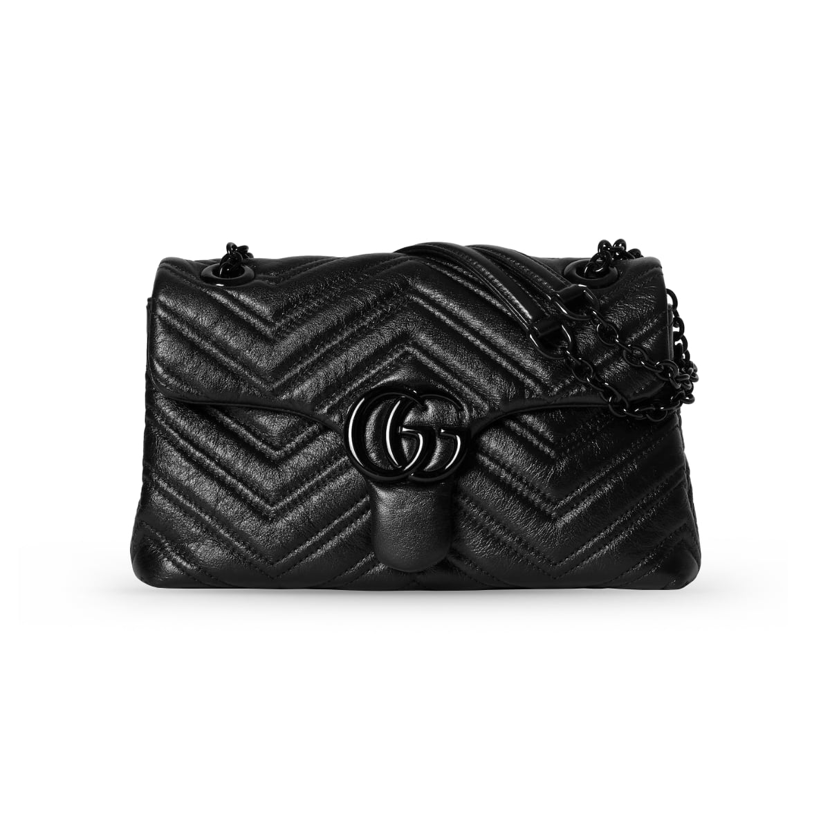 GG Marmont Small Shoulder Bag Nappa Leather Black