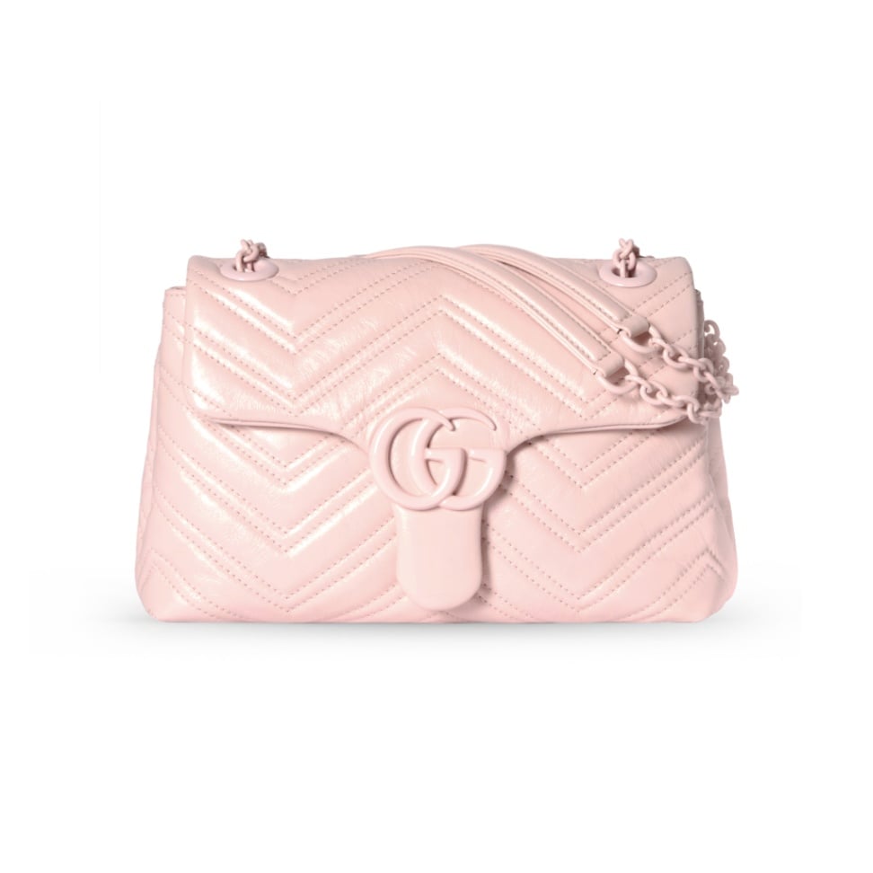 GG Marmont Small Shoulder Bag Nappa Leather Pink