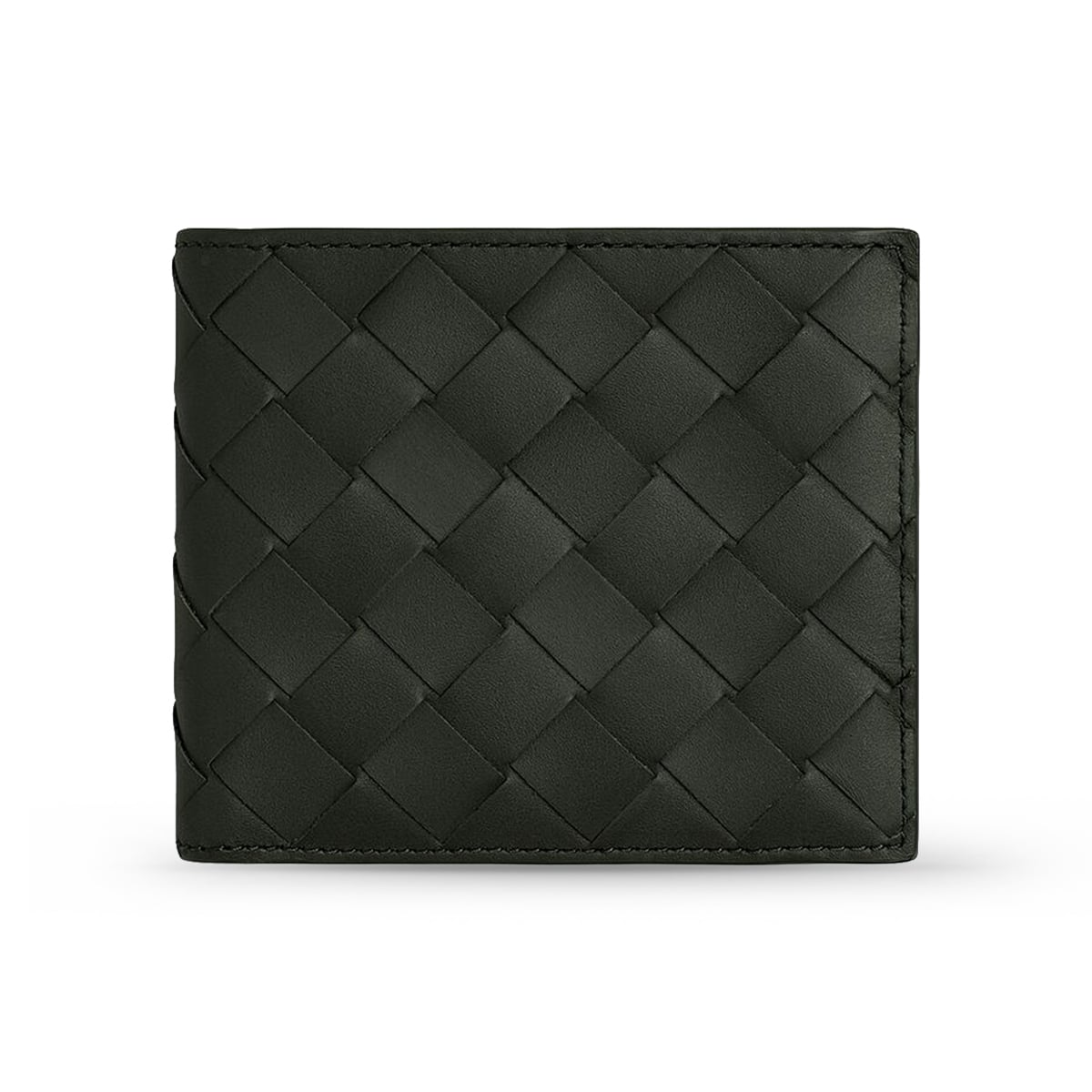 Intrecciato Bi-Fold Wallet Coin Purse Dark Green-Bottega Veneta