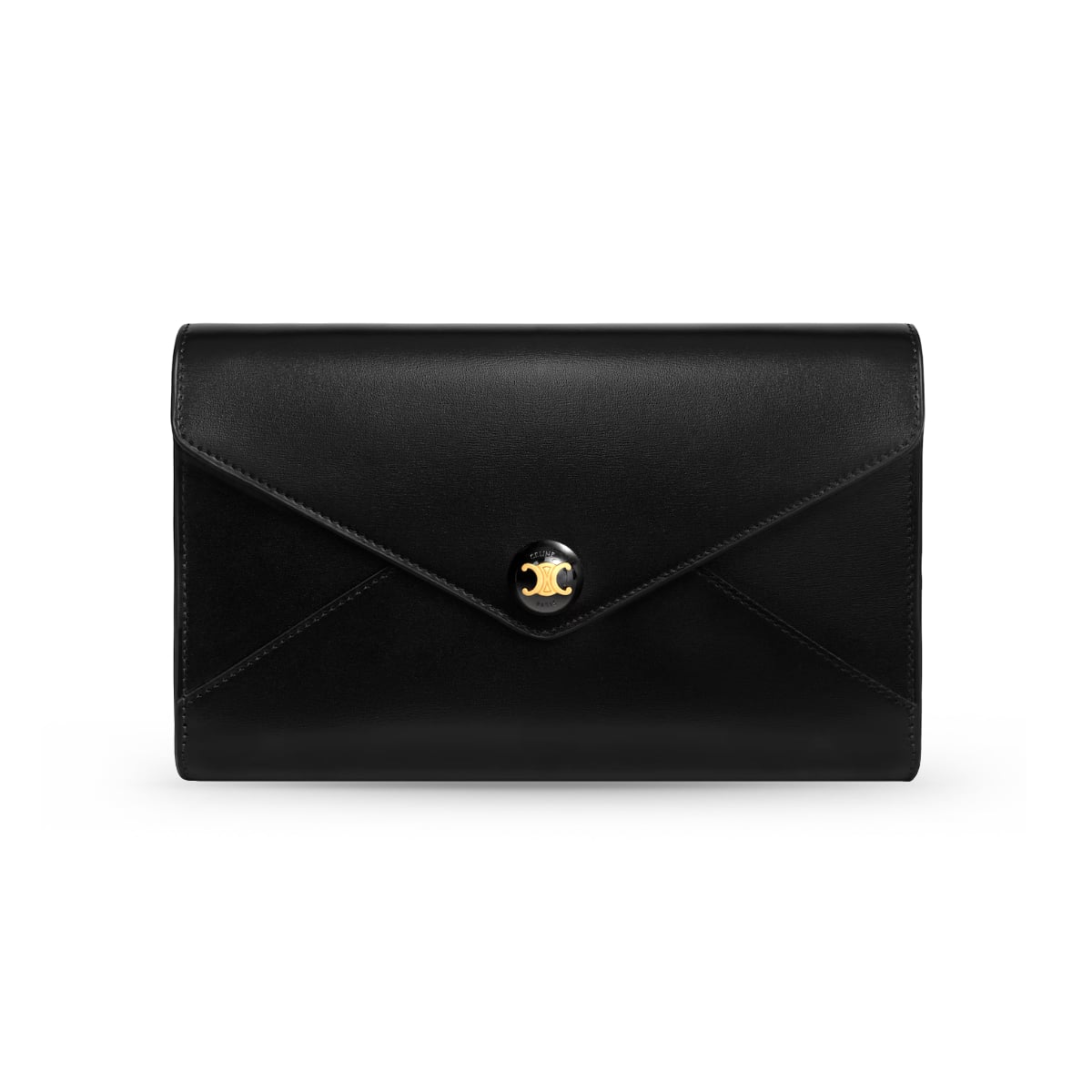 Envelope Wallet on Chain Shiny Calfskin Black GHW