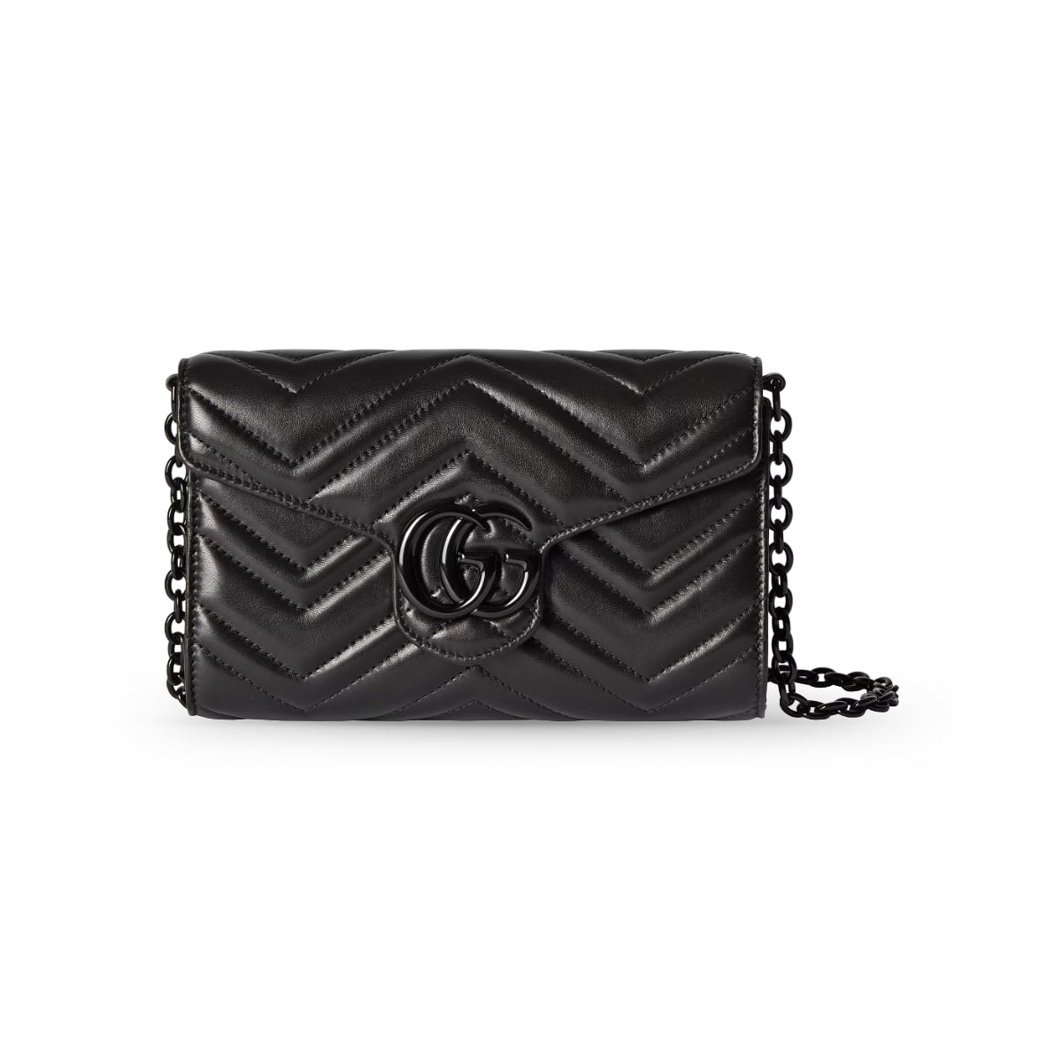 GG Marmont Wallet on Chain Leather Black