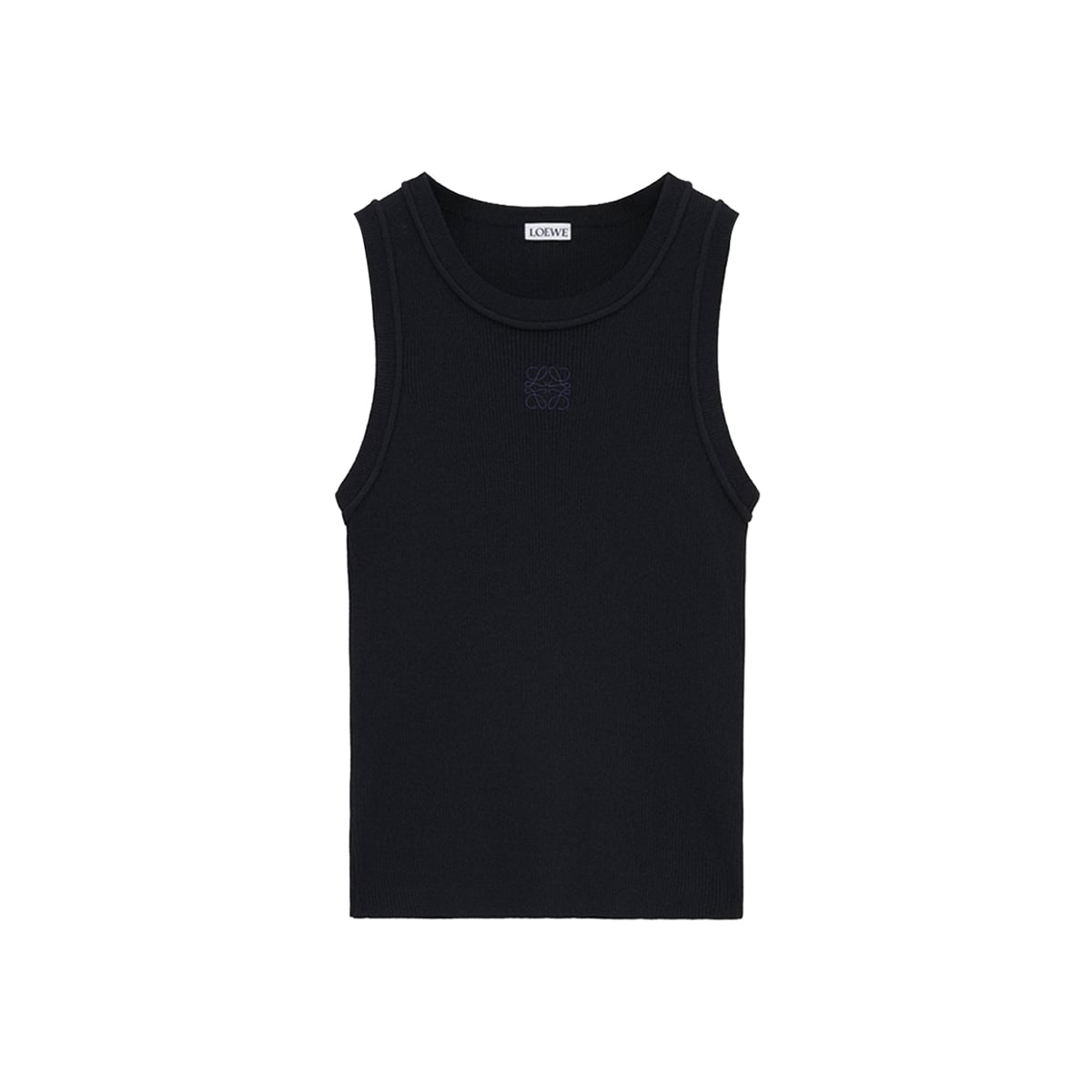 Anagram Tank Top in Stretch Viscose Black