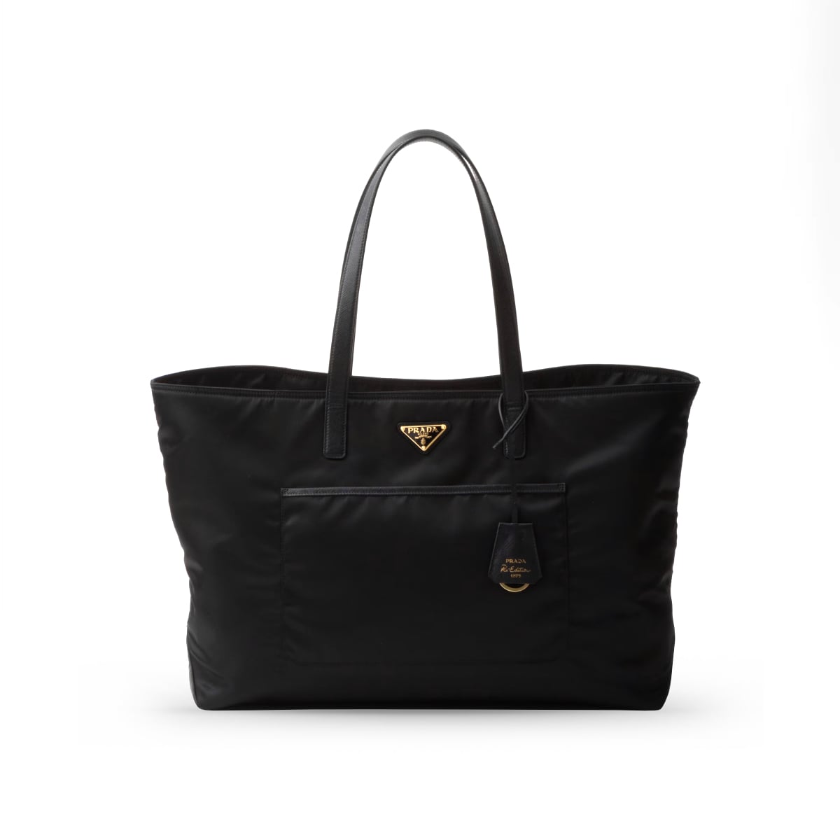 Re-Edition 1978 Large Re-Nylon and Saffiano Leather Tote Bag Black