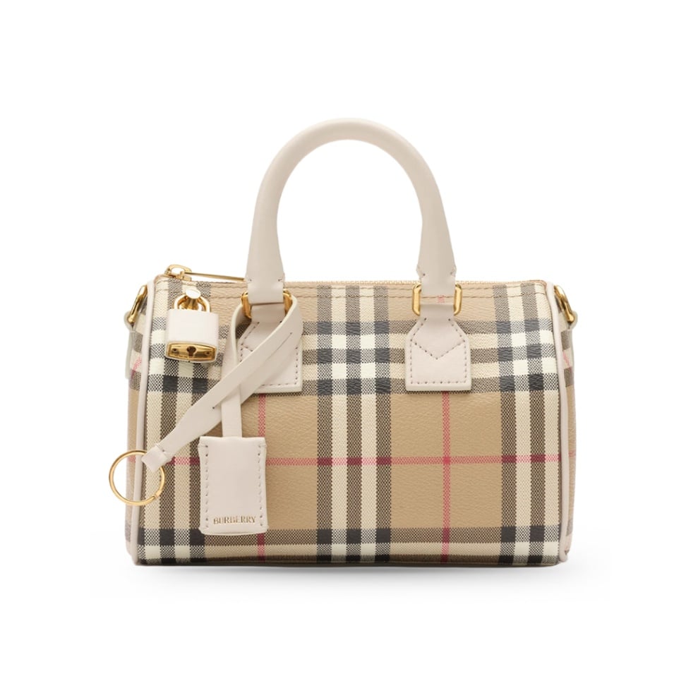Mini Check Bowling Bag Vintage Check/Soap Beige-Burberry