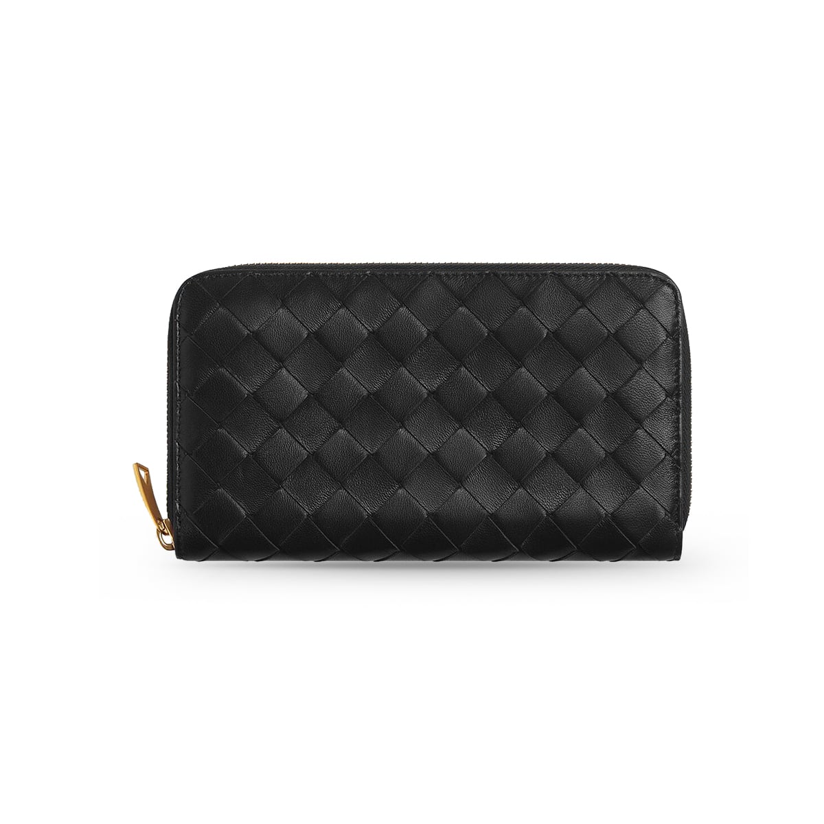 Intrecciato Zip Around Wallet Black