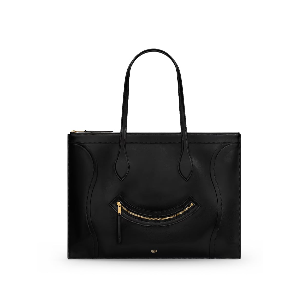 Flat Luggage Glossy Calfskin Black-Celine