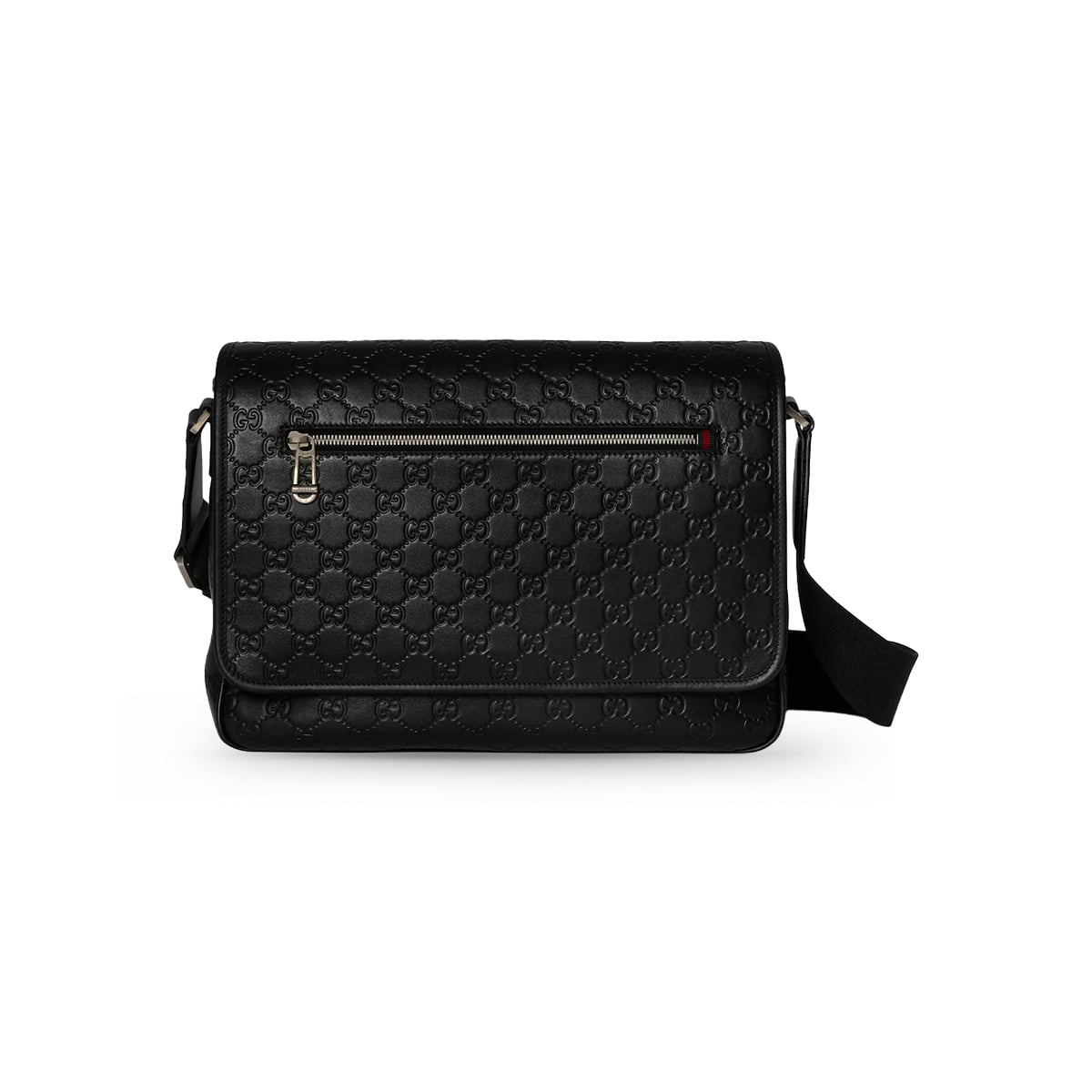 GG Emblem Embossed Medium Crossbody Bag Black-Gucci