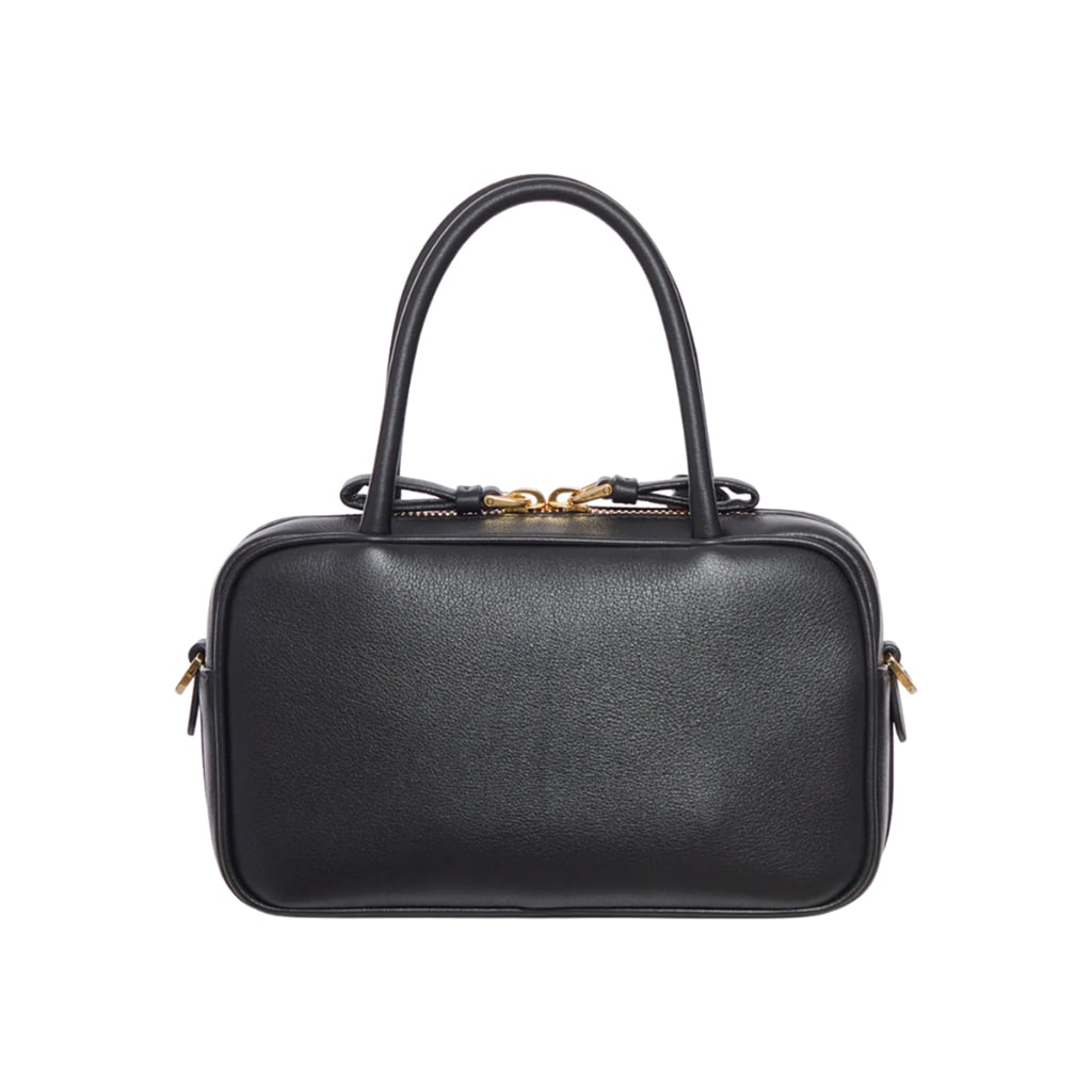 Saffiano Leather Handbag Black GHW