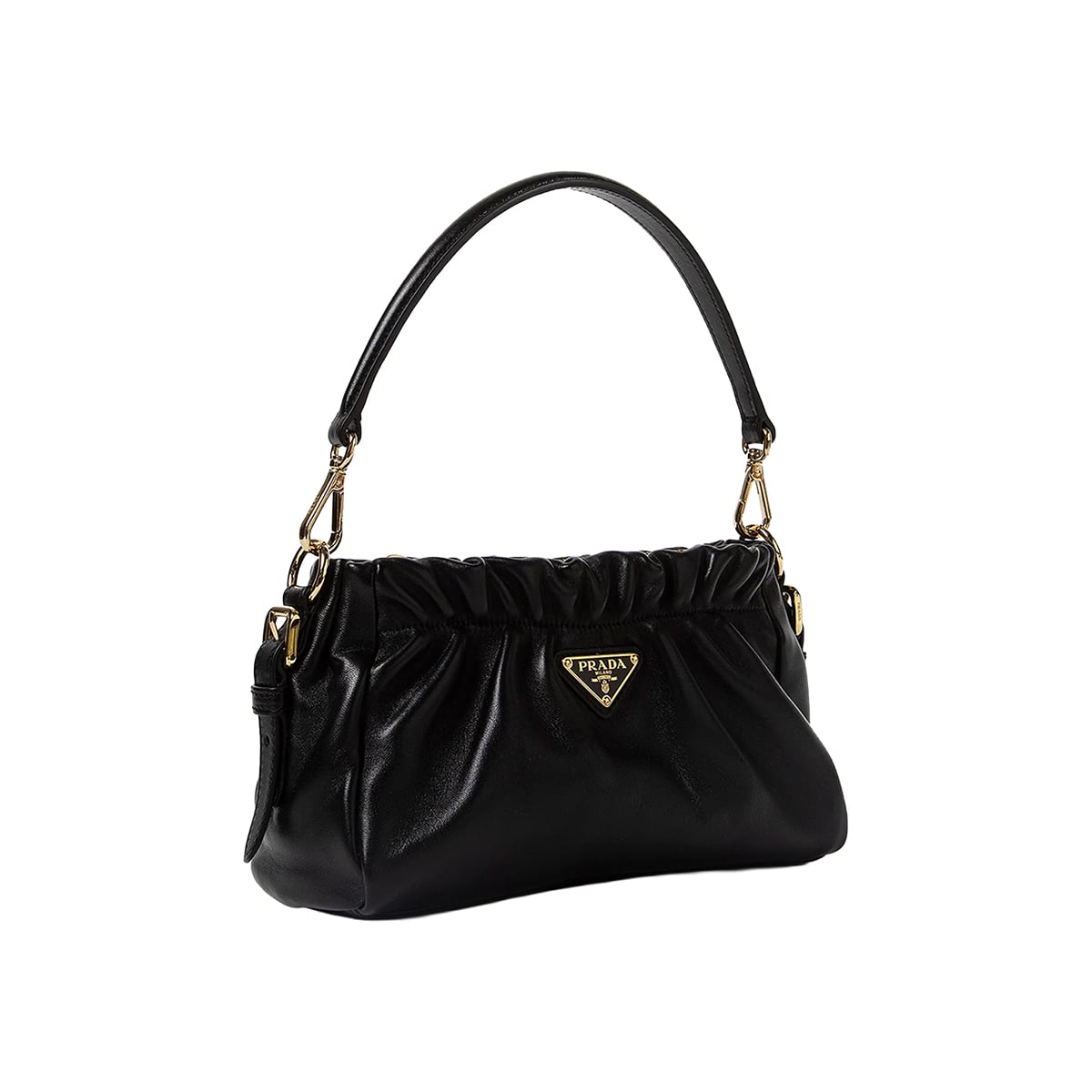 Triangle Logo Shoulder Bag Black