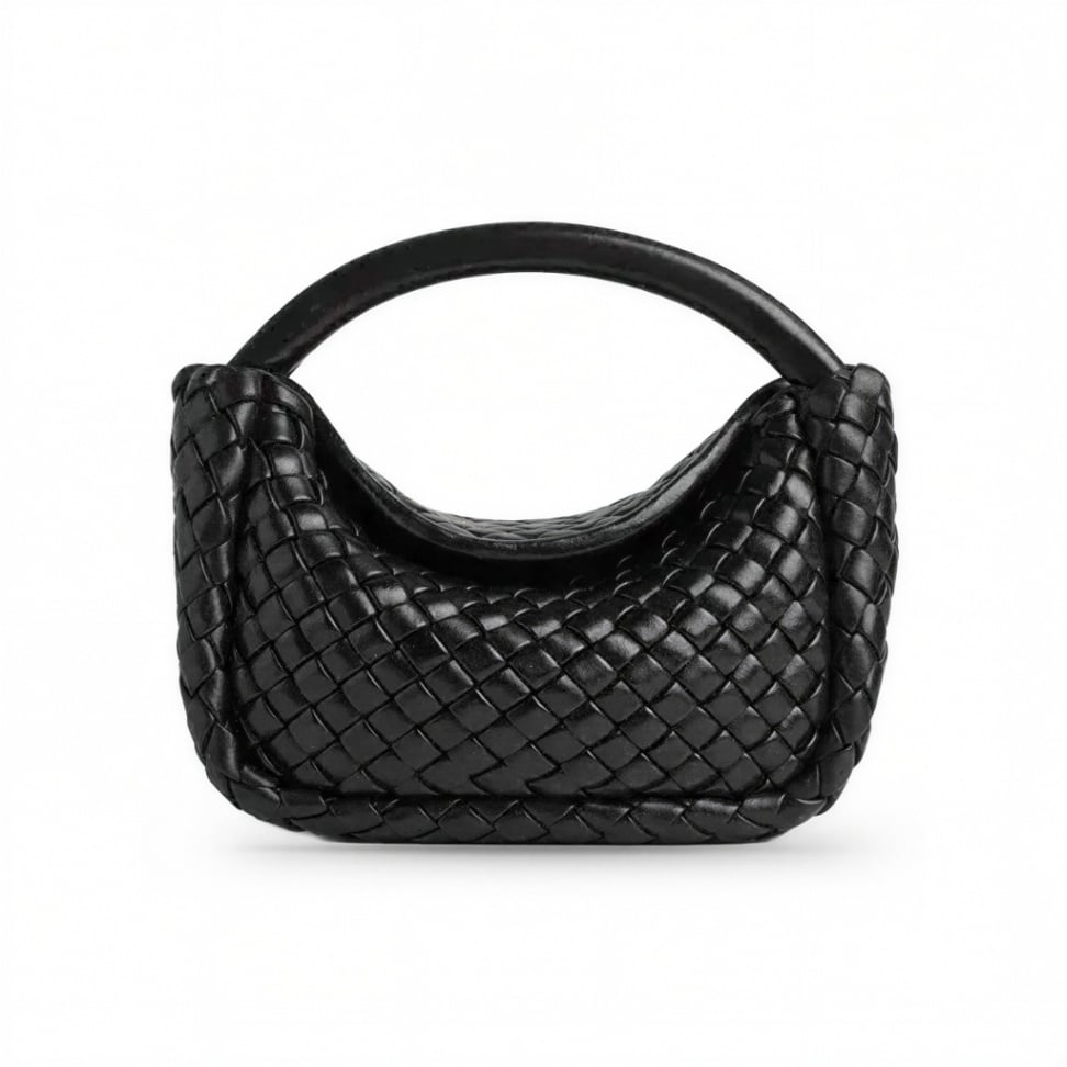 Small Cobble Top Handle Bag Black-Bottega Veneta