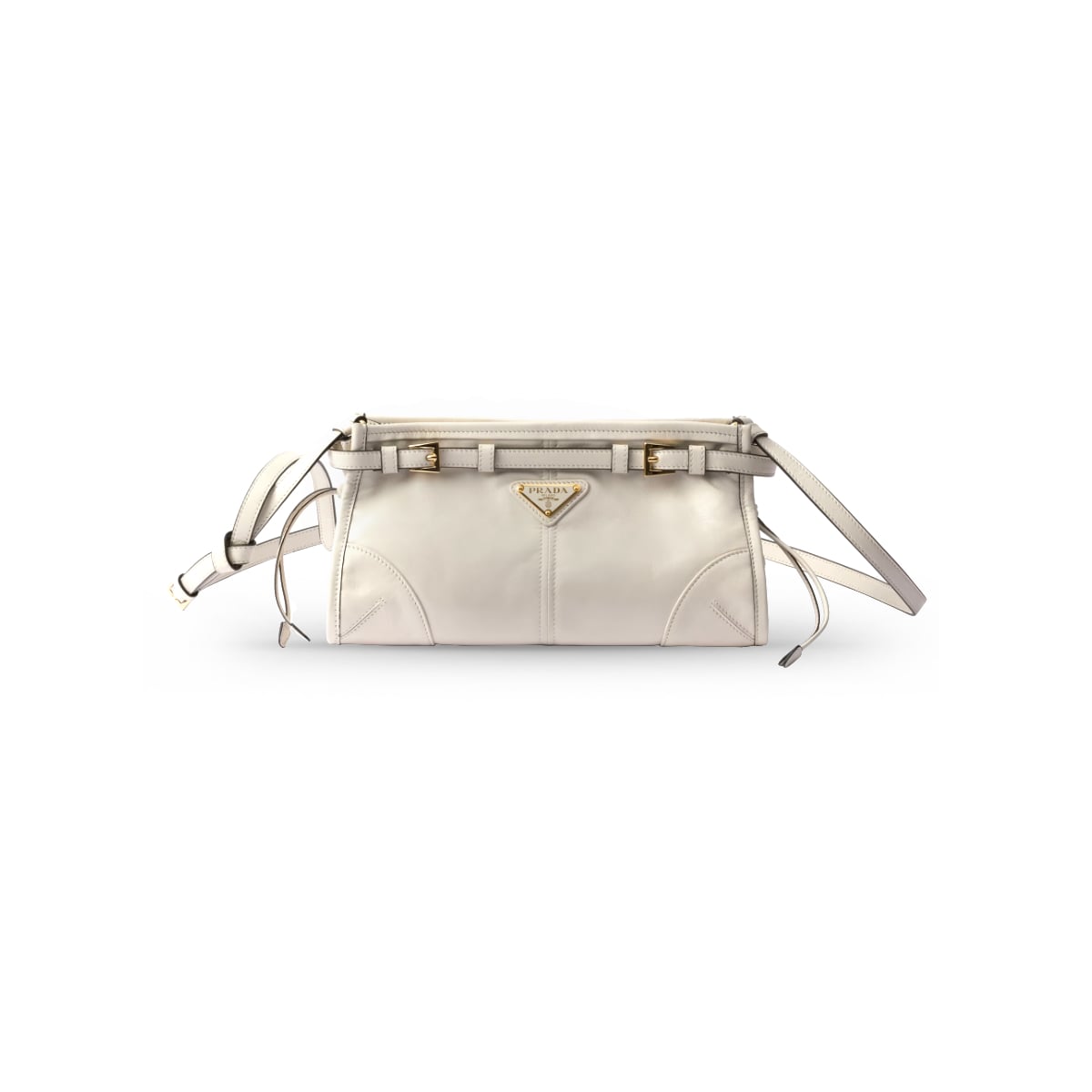 Bonnie Small Leather Shoulder Bag White
