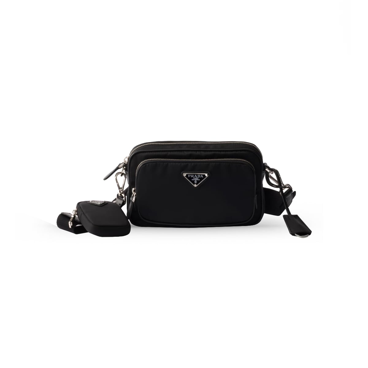 Triangle Logo Re-Nylon Mini Shoulder Bag Black