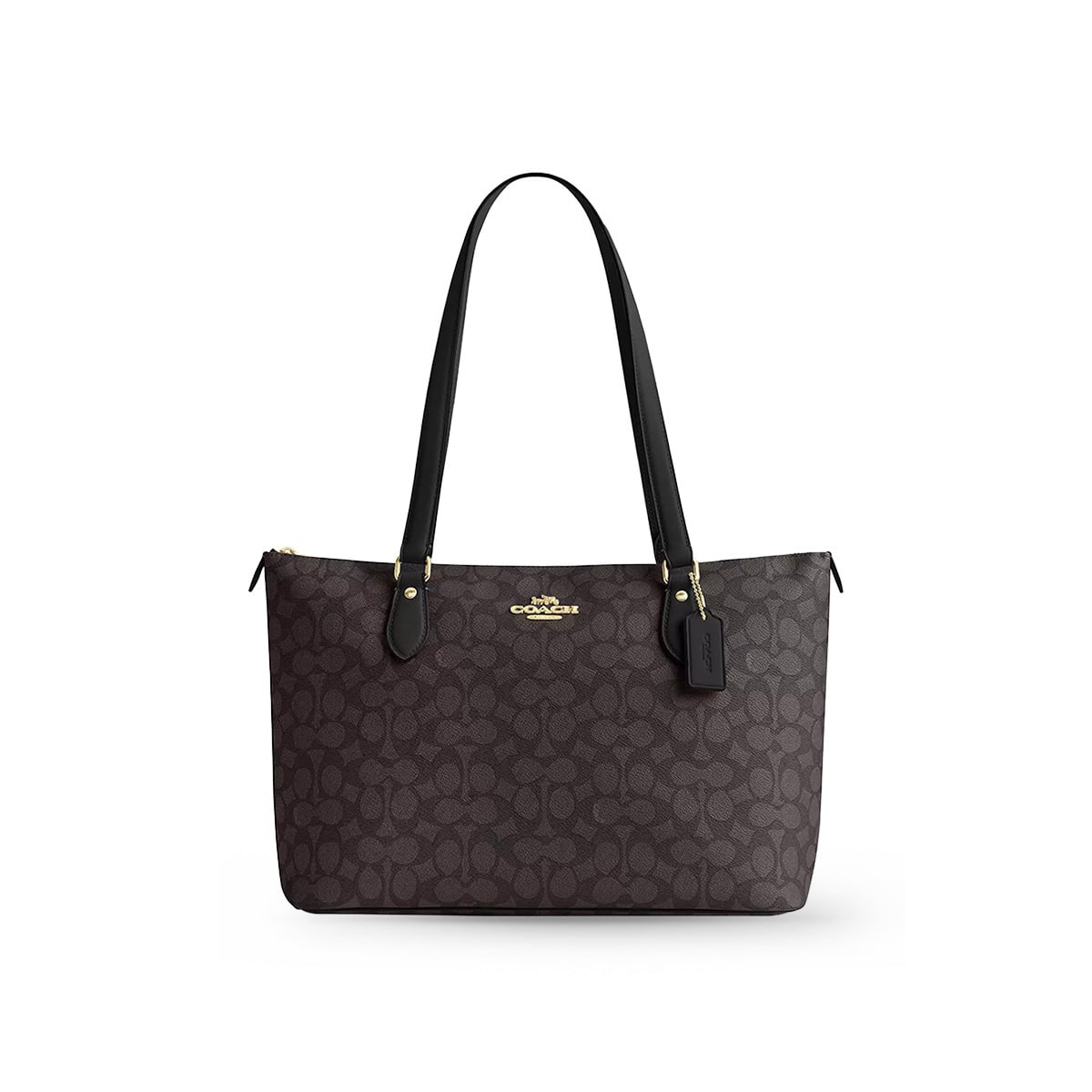 Gallery Tote Bag In Signature Canvas Walnut/Black