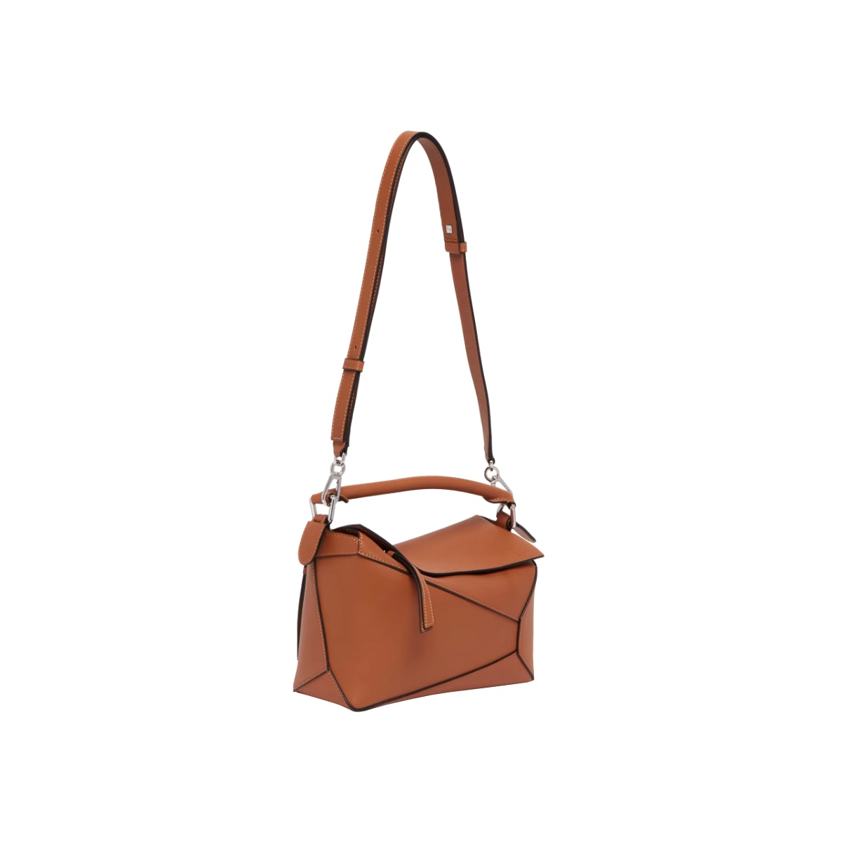 Small Puzzle Edge Classic Handbag Tan