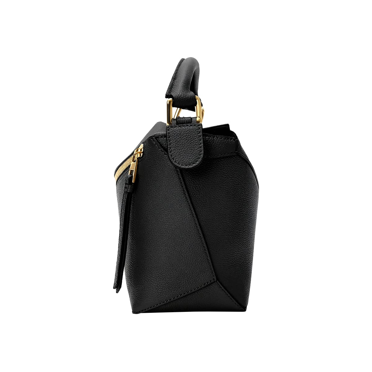 Small Puzzle Edge Soft Grained Calfskin Bag Black