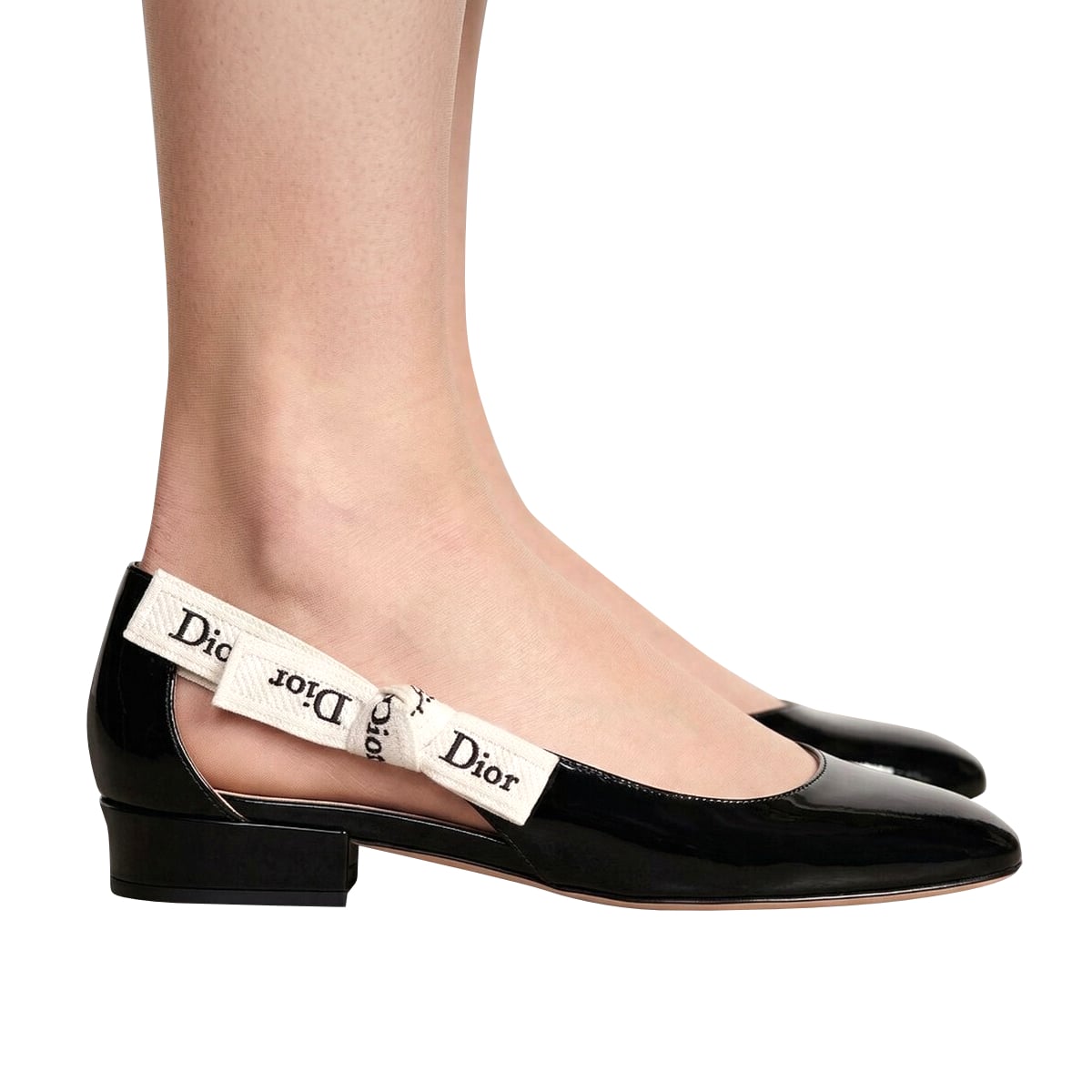 J'Ad Ballet Flats Patent Calfskin Black