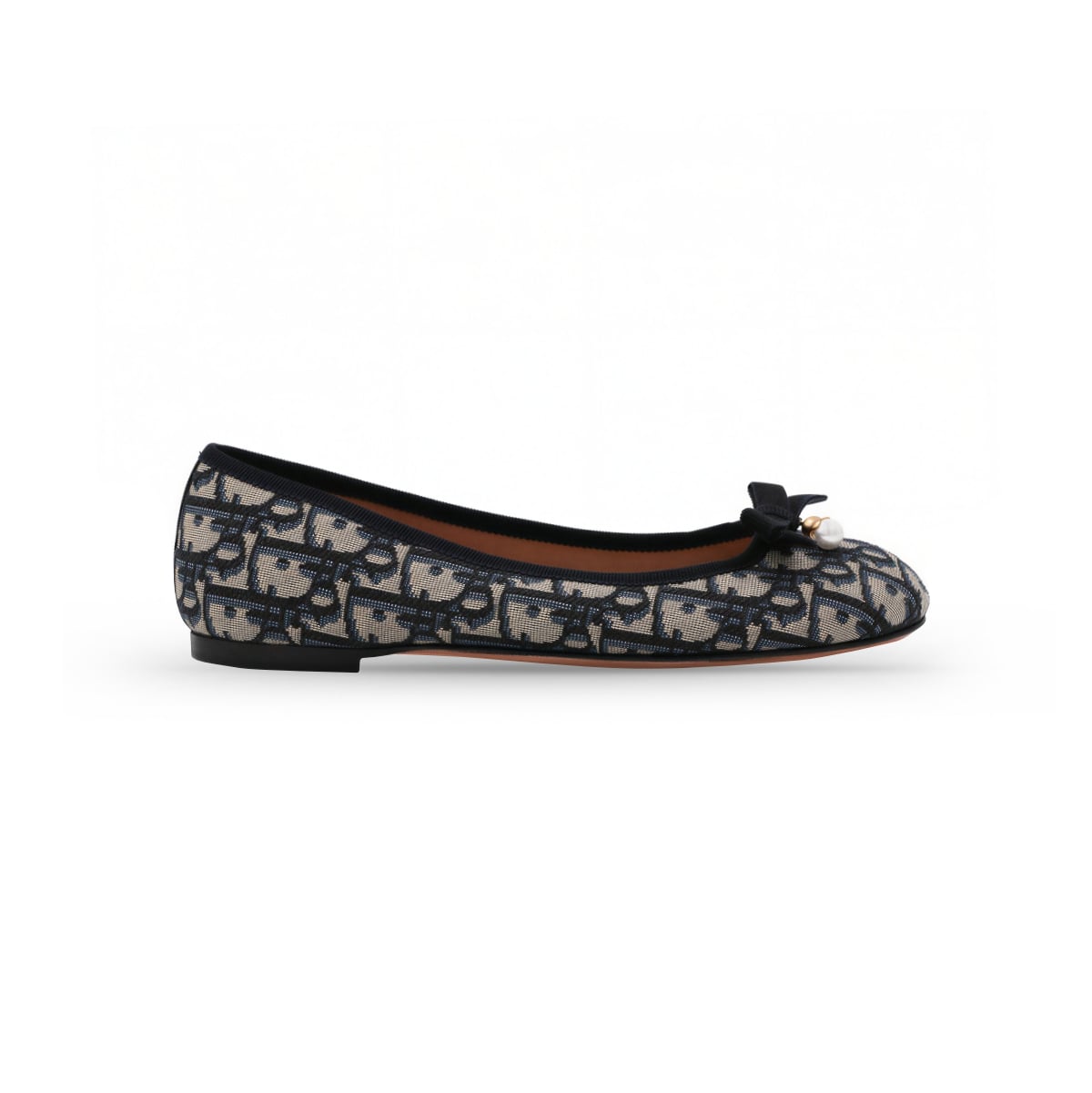 Poeme Ballet Flats in Oblique Blue Beige-Christian Dior