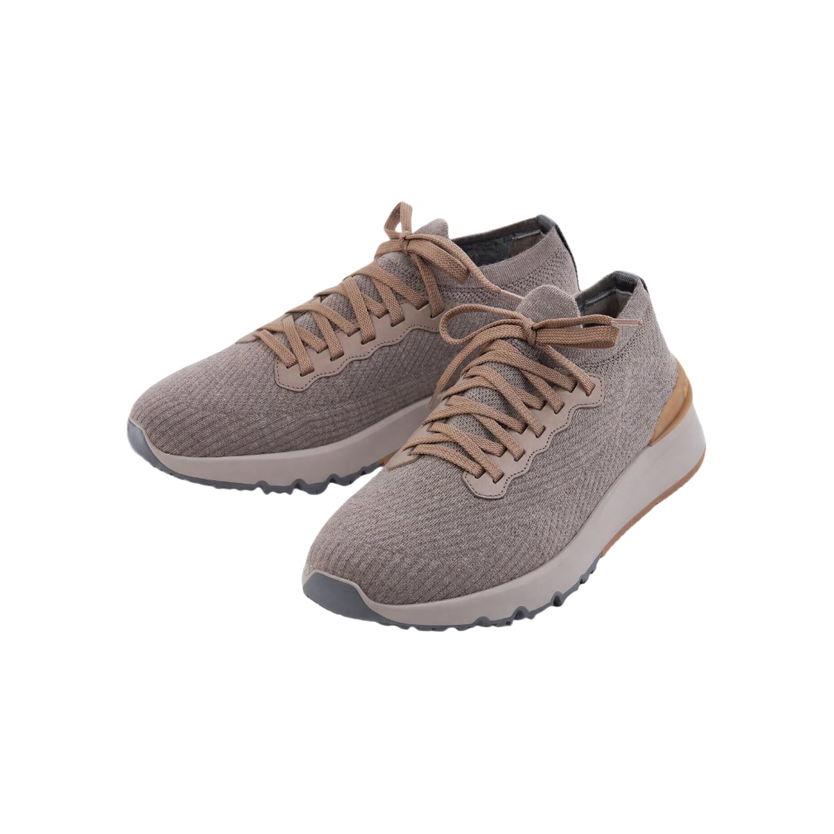 Knitted Sneakers Wool Light Brown