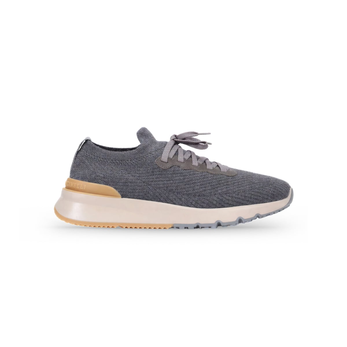 Knitted Sneakers Wool Grey-Brunello Cucinelli