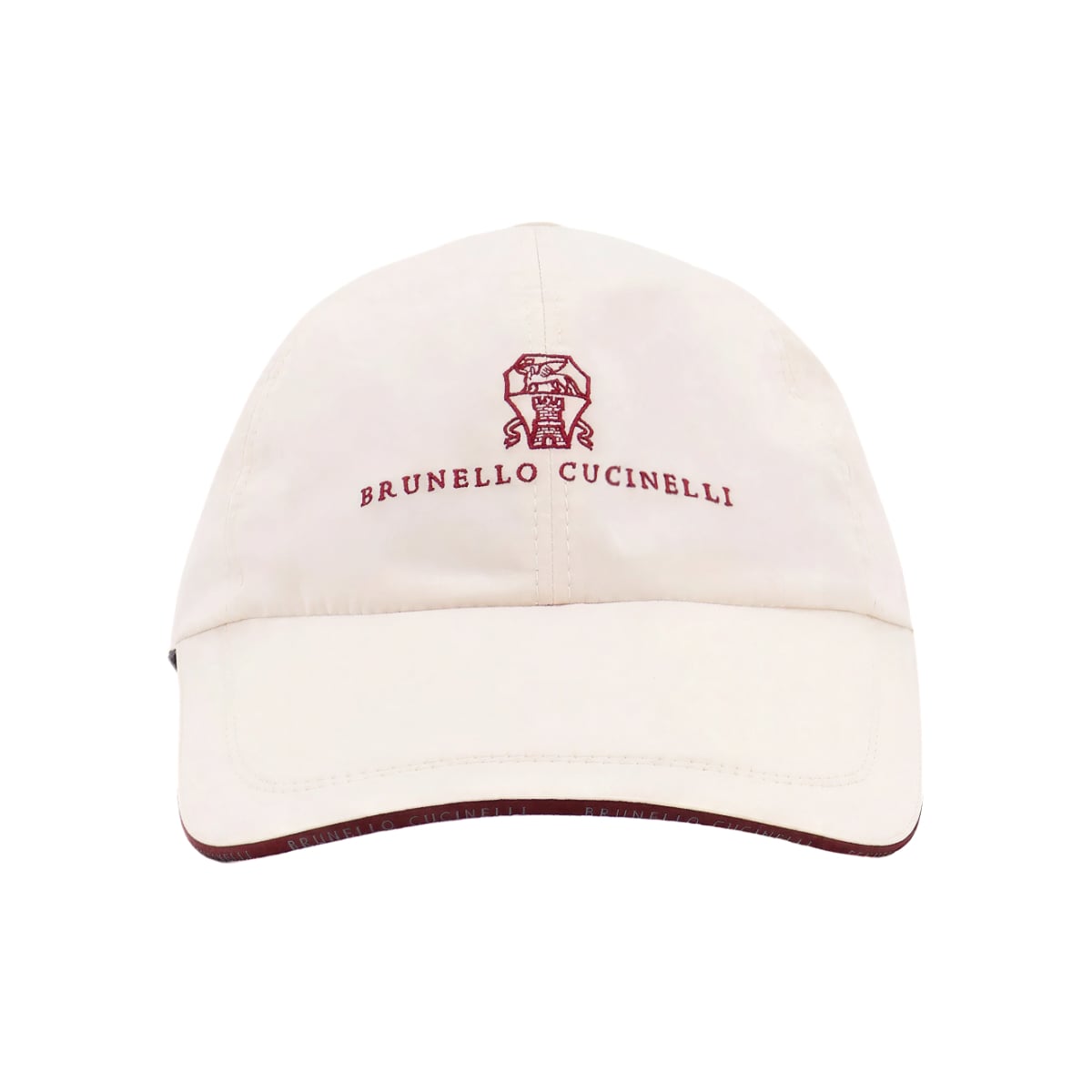 Embroidery Logo Nylon Cap Off White-Brunello Cucinelli