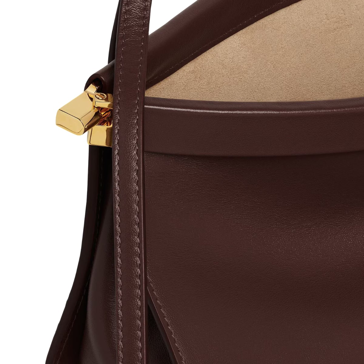 Le Click East West Medium Shoulder Bag Leather Brown GHW