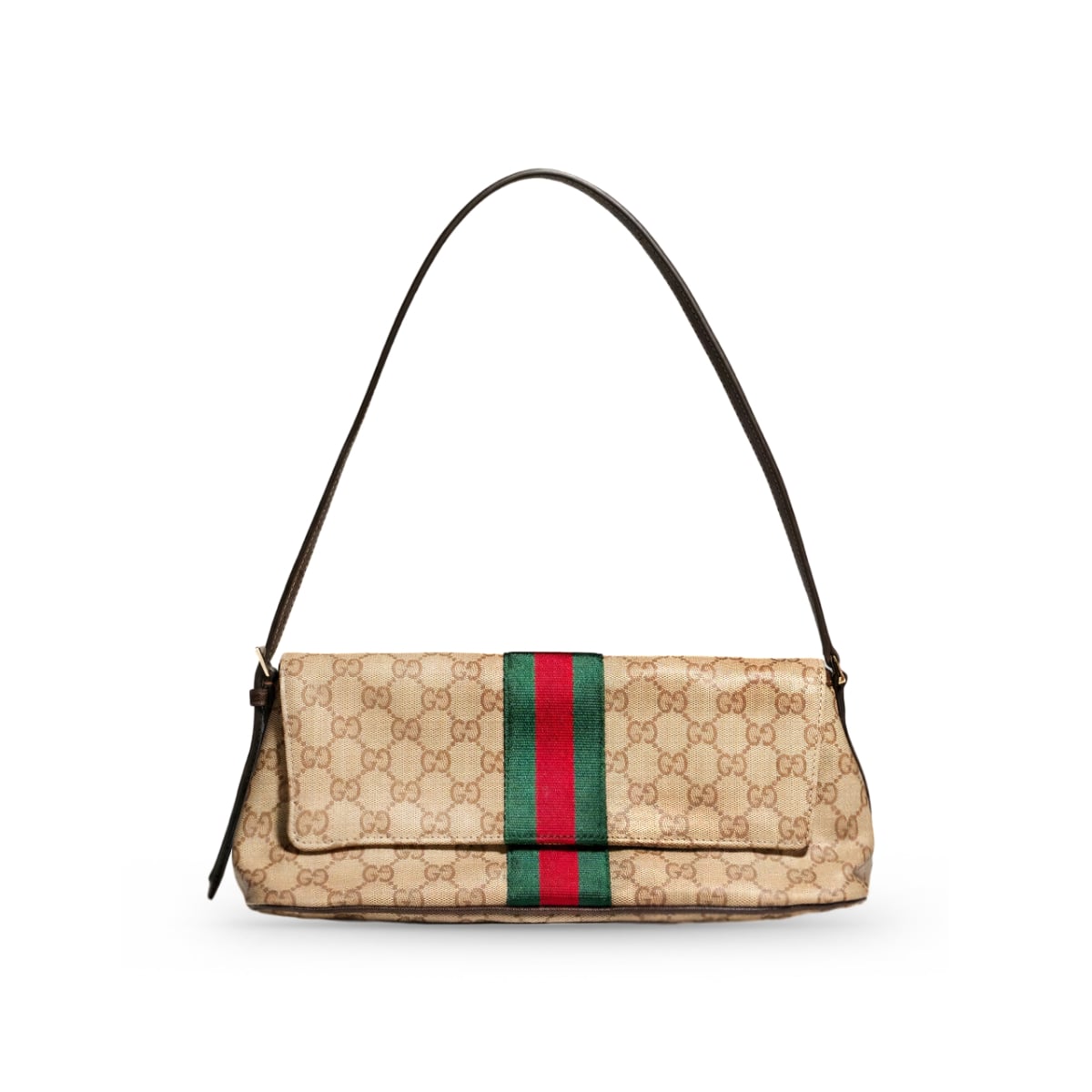 Madison Medium GG Coated Canvas Shoulder Bag Sand and Dark Brown-Gucci