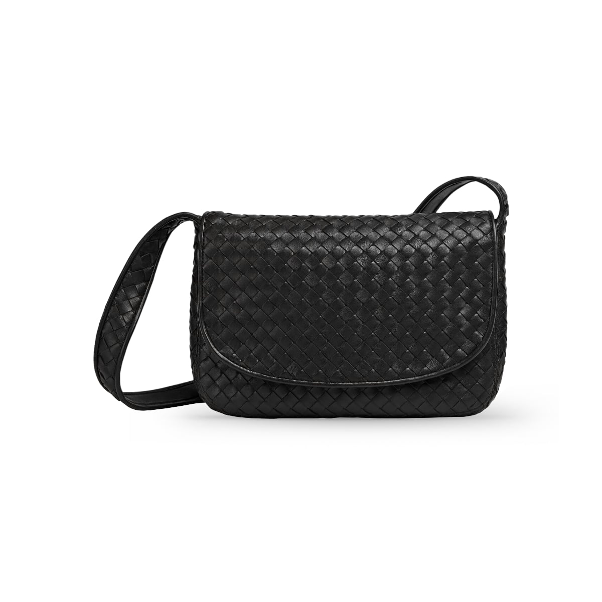 Veneto Messenger Bag Black-Bottega Veneta