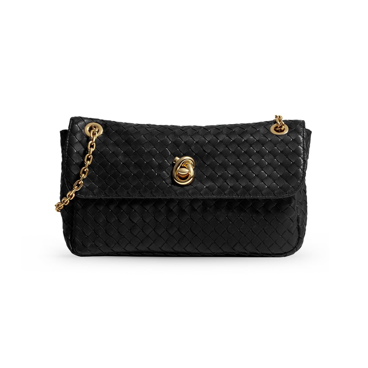 Madison Knot Lock Shoulder Bag Black BHW-Bottega Veneta