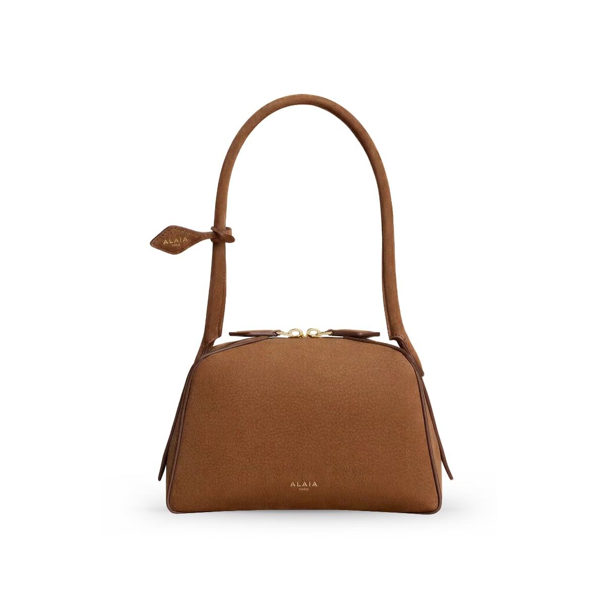 Le Bouledogue Small Shoulder Bag Nubuck Brown-Alaïa