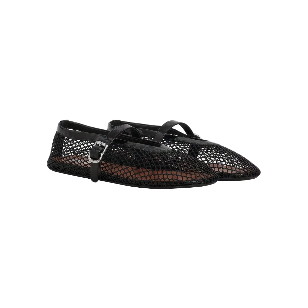 Ballet Fishnet Flats Black