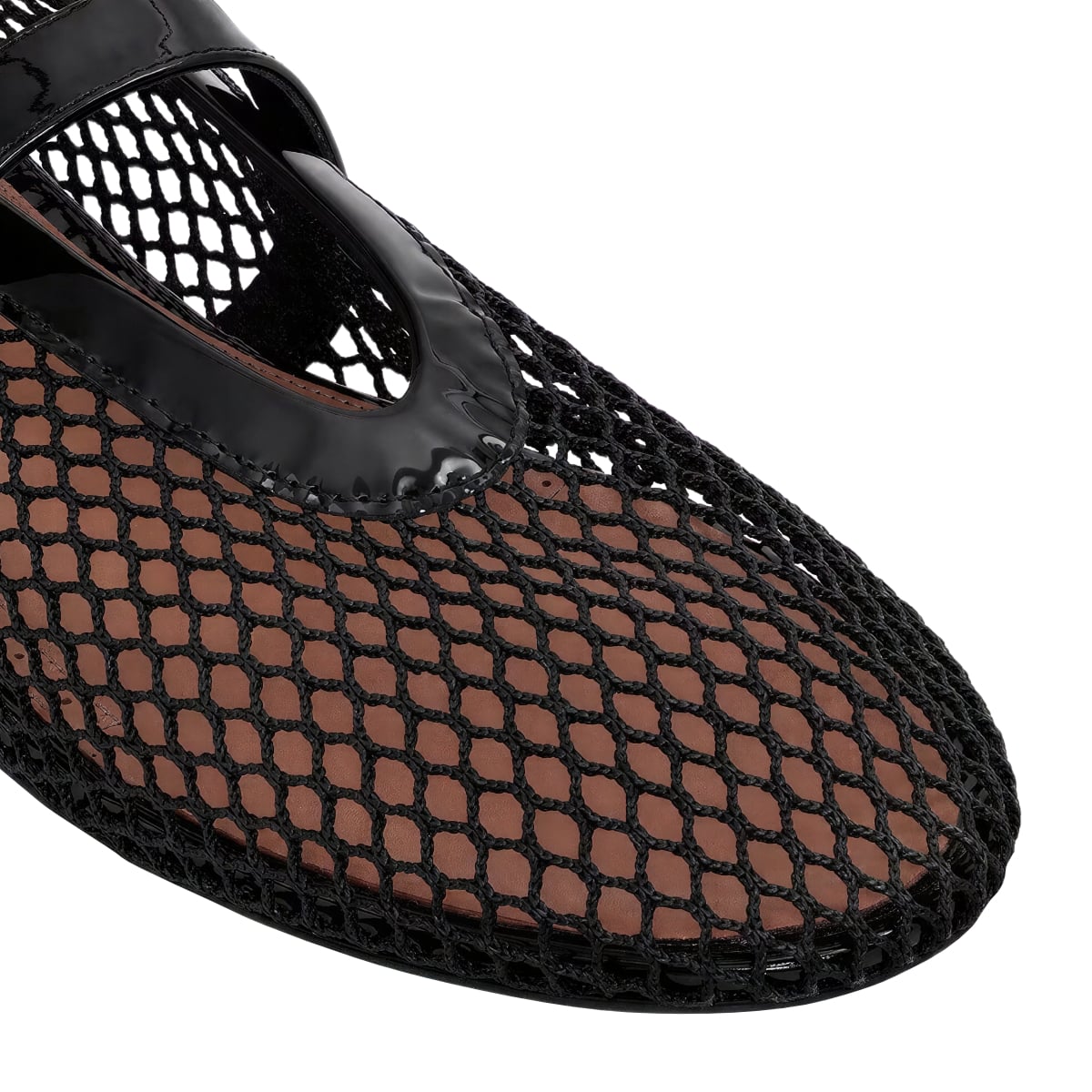 Ballet Fishnet Flats Black