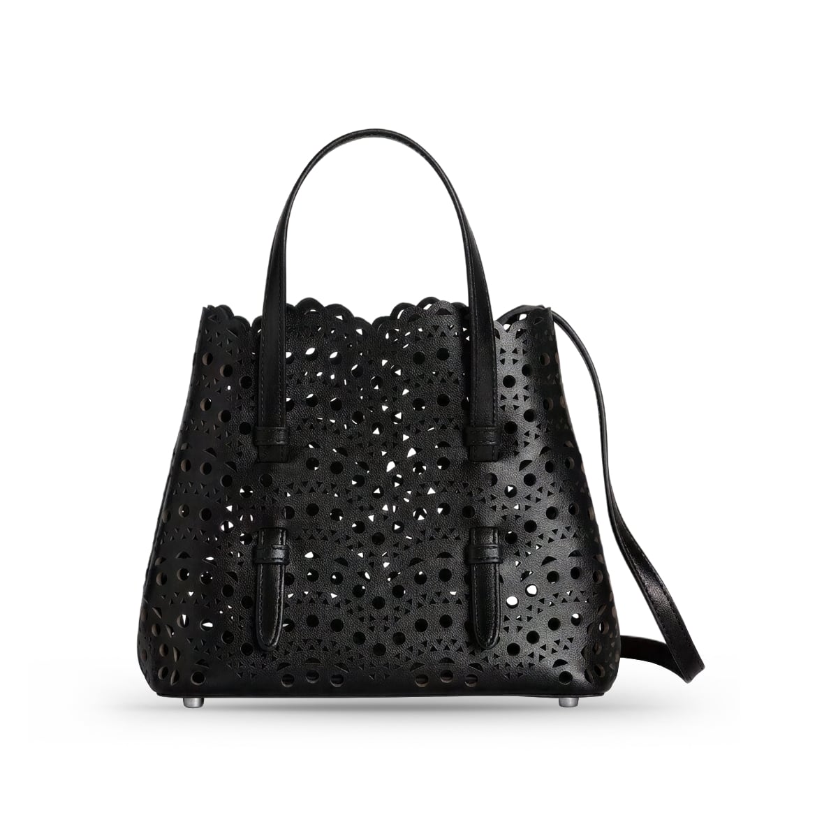 Mina 20 Bag in Vienne Wave Calfskin Black-Alaïa