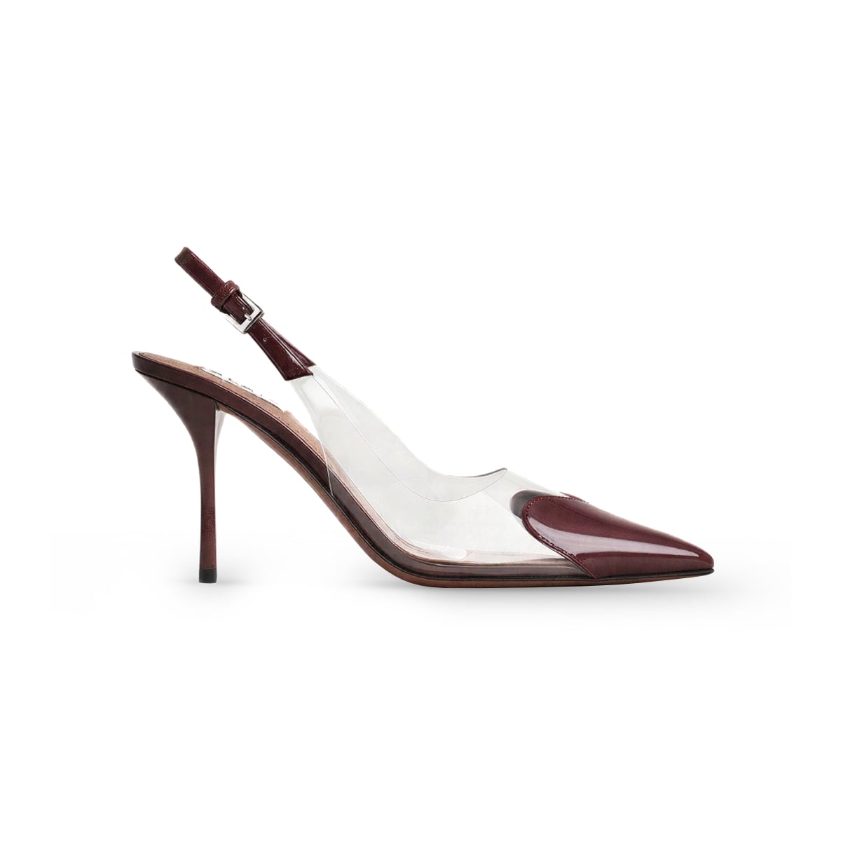 Le Coeur Slingbacks 90 in Patent Leather Garnet Red-Alaïa