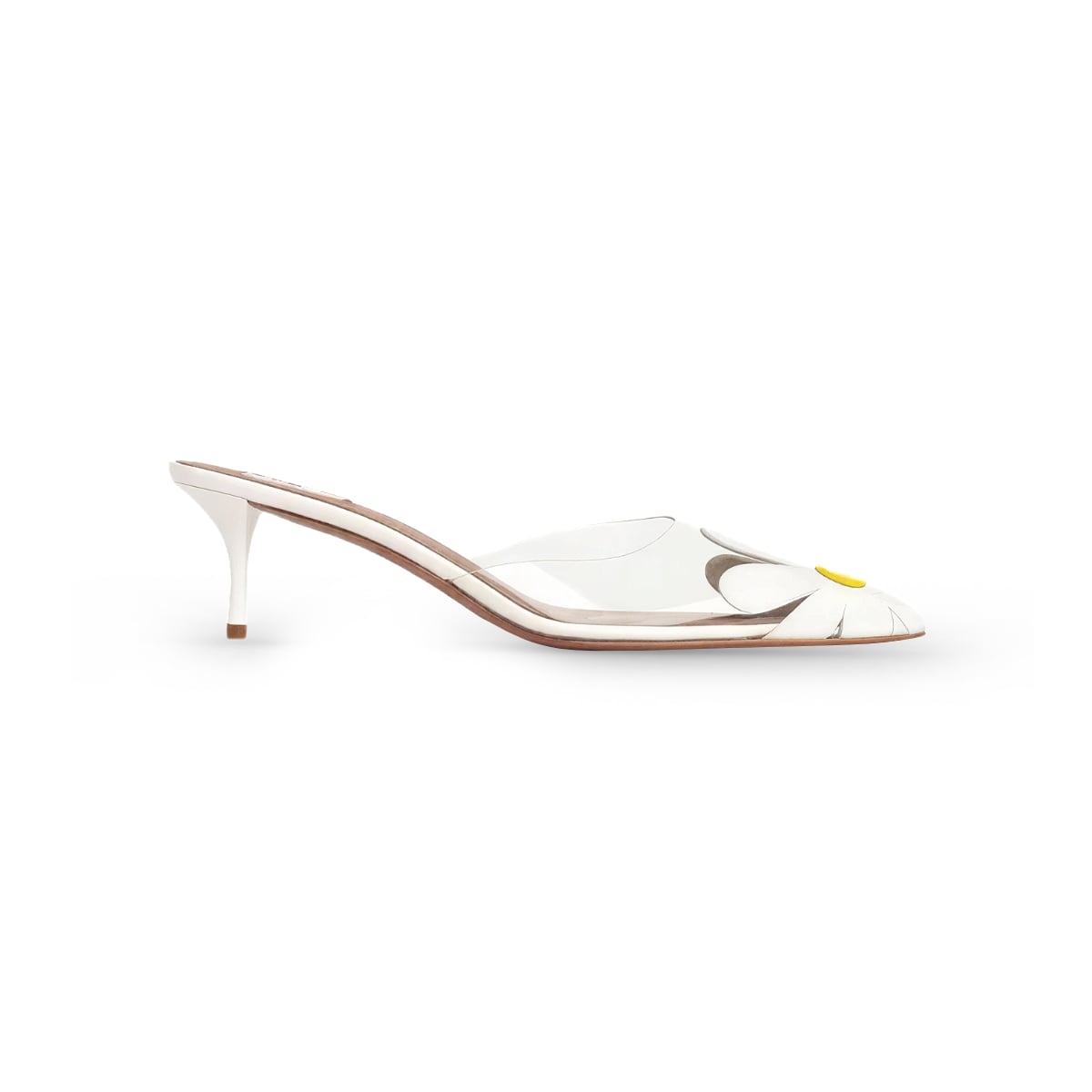 Bloom Kitten Heels 55 Pointed Toe Calfskin Leather White-Alaïa