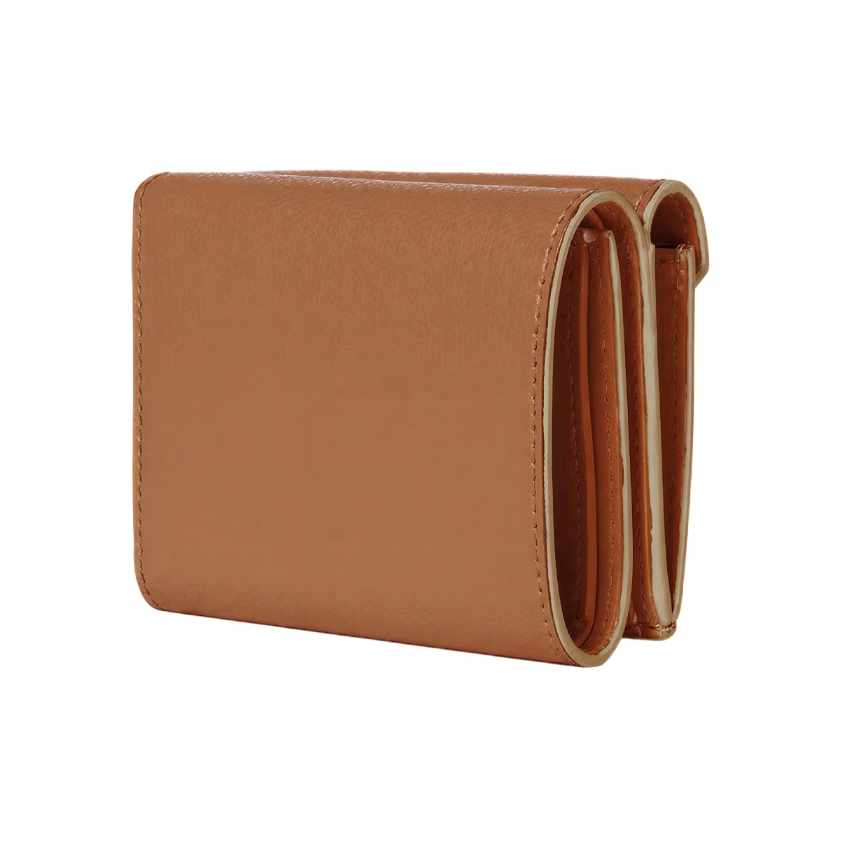 FF Diamonds Micro Trifold Wallet Sellier Leather Brown