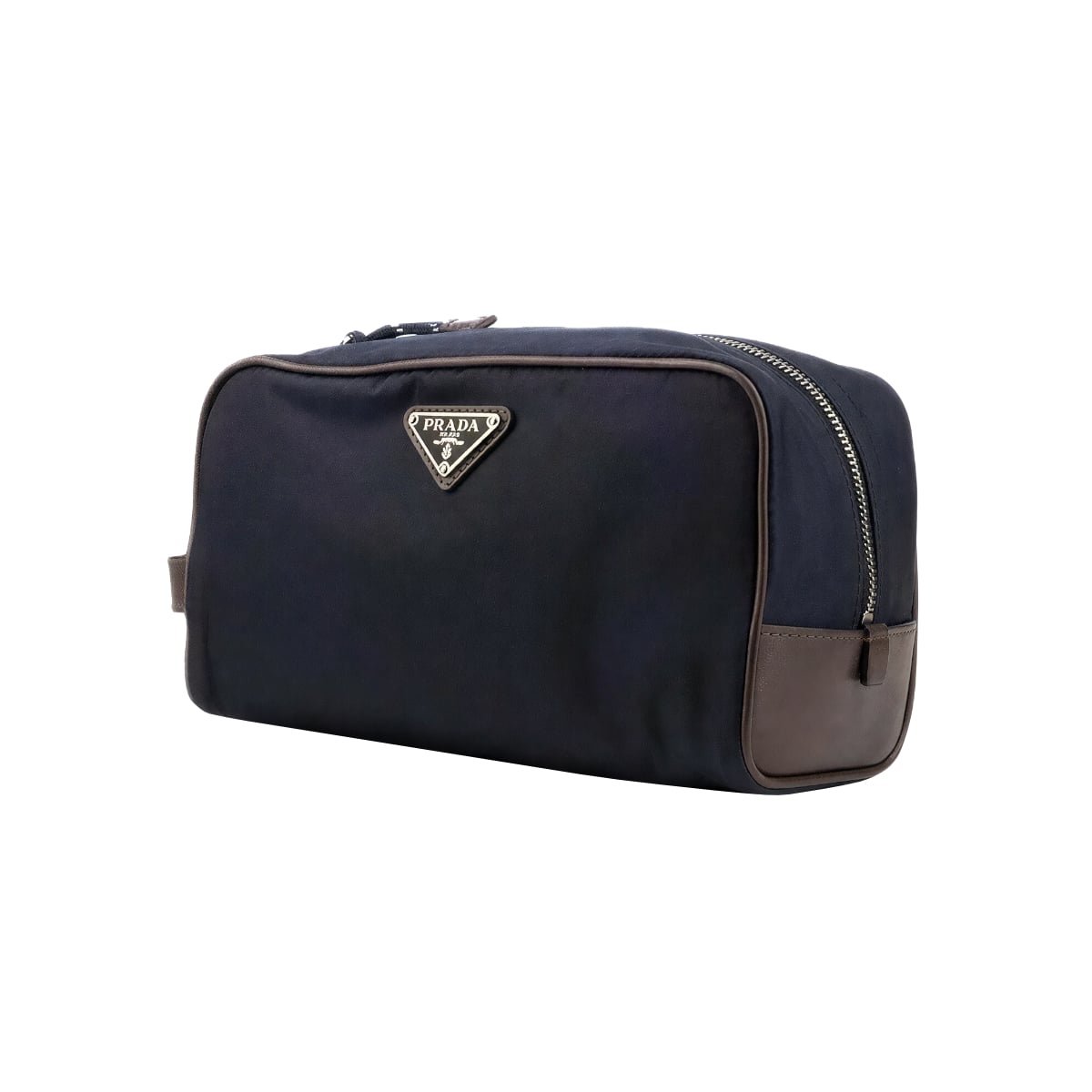 Nylon Leather Pouch Navy Blue