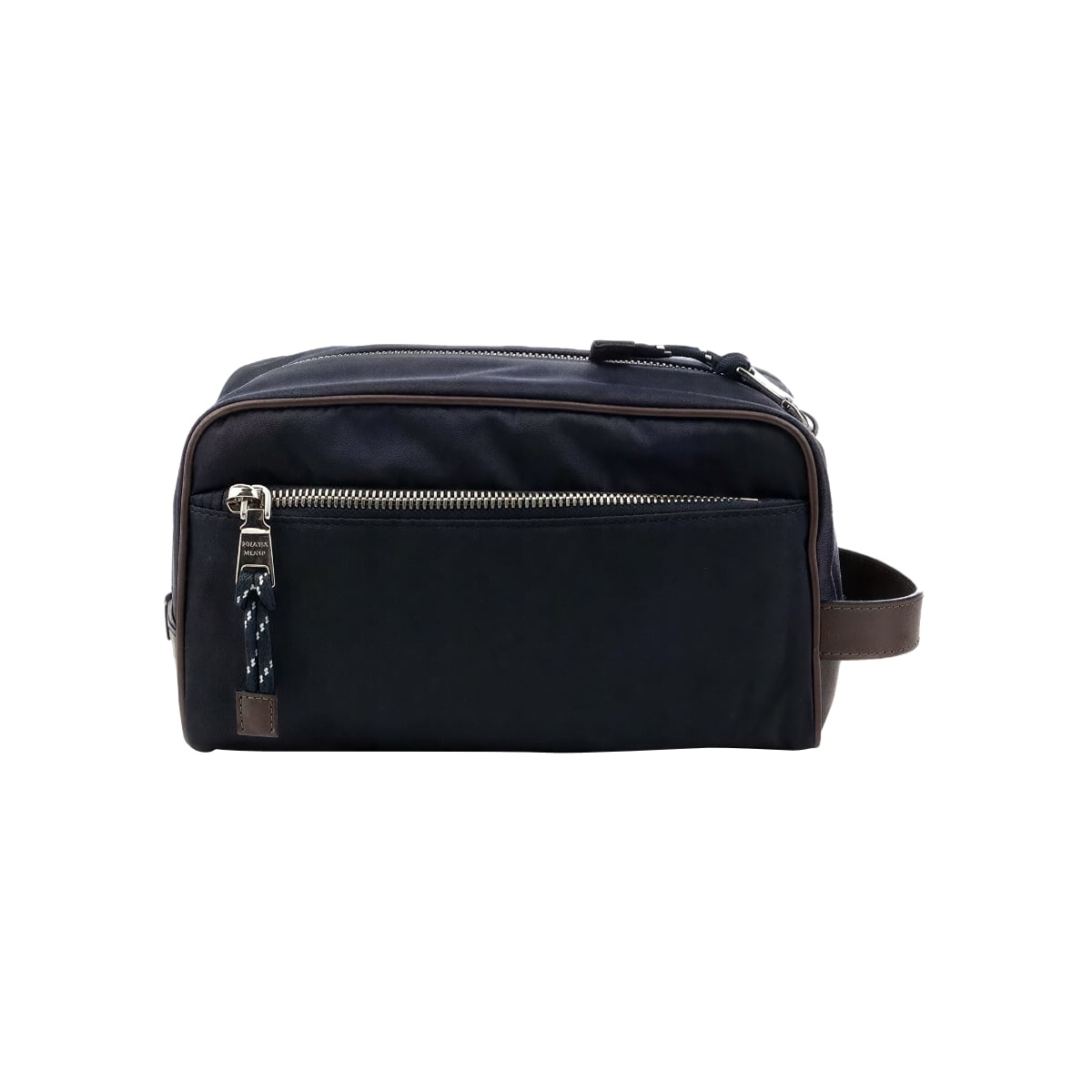 Nylon Leather Pouch Navy Blue