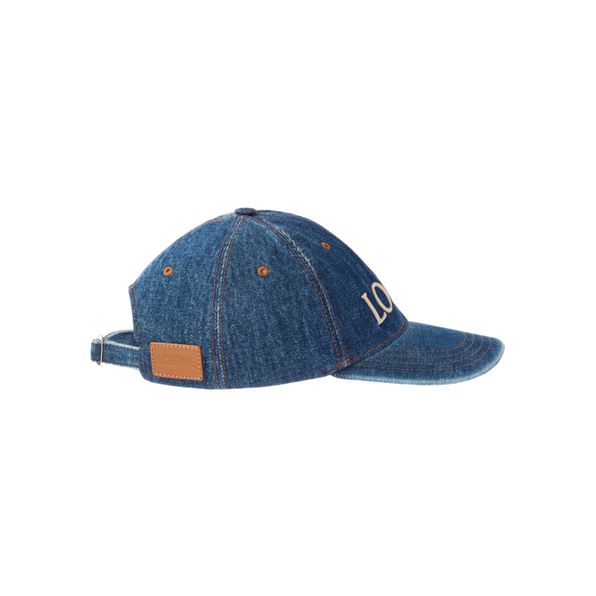Logo Embroidery Cap Denim Blue