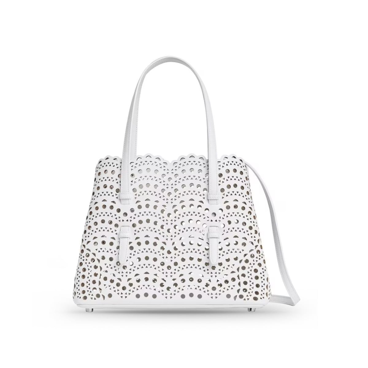 Mina 25 Bag in Vienne Wave Calfskin Off White-Alaïa