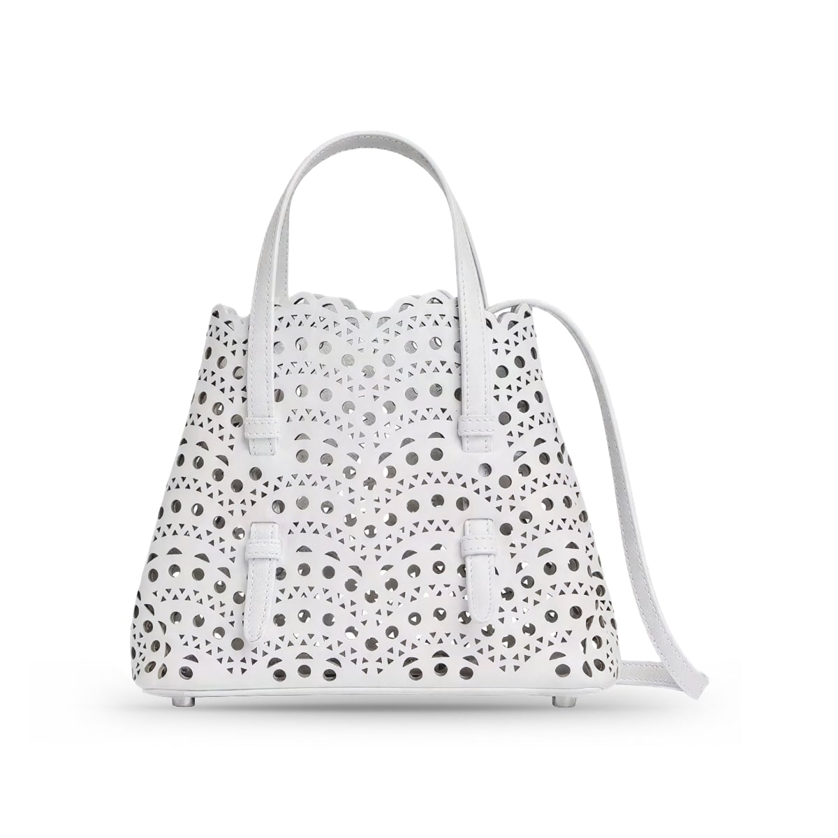 Mina 20 Bag in Vienne Wave Calfskin Off White-Alaïa