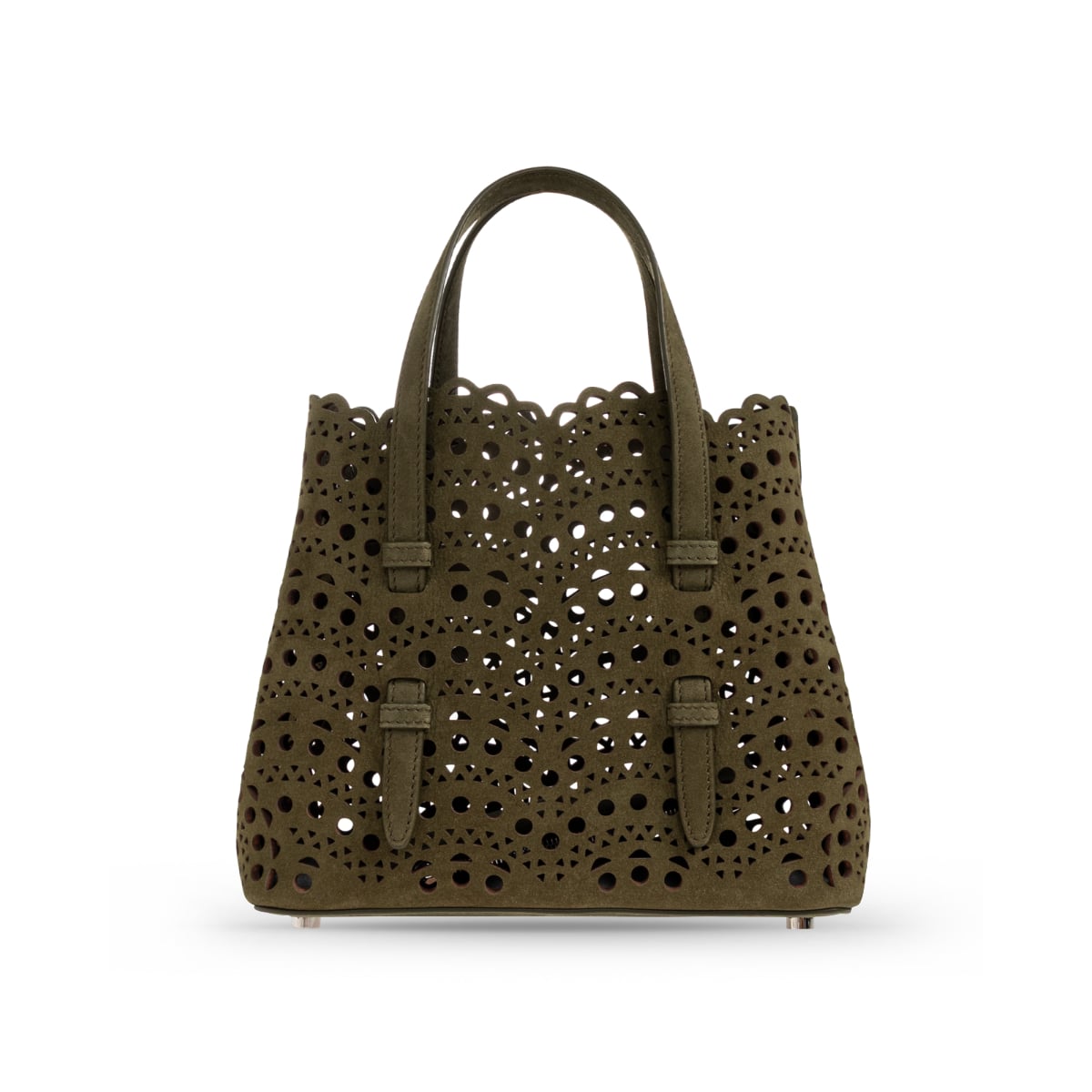 Mina 20 Bag in Vienne Wave Nubuck Kaki-Alaïa