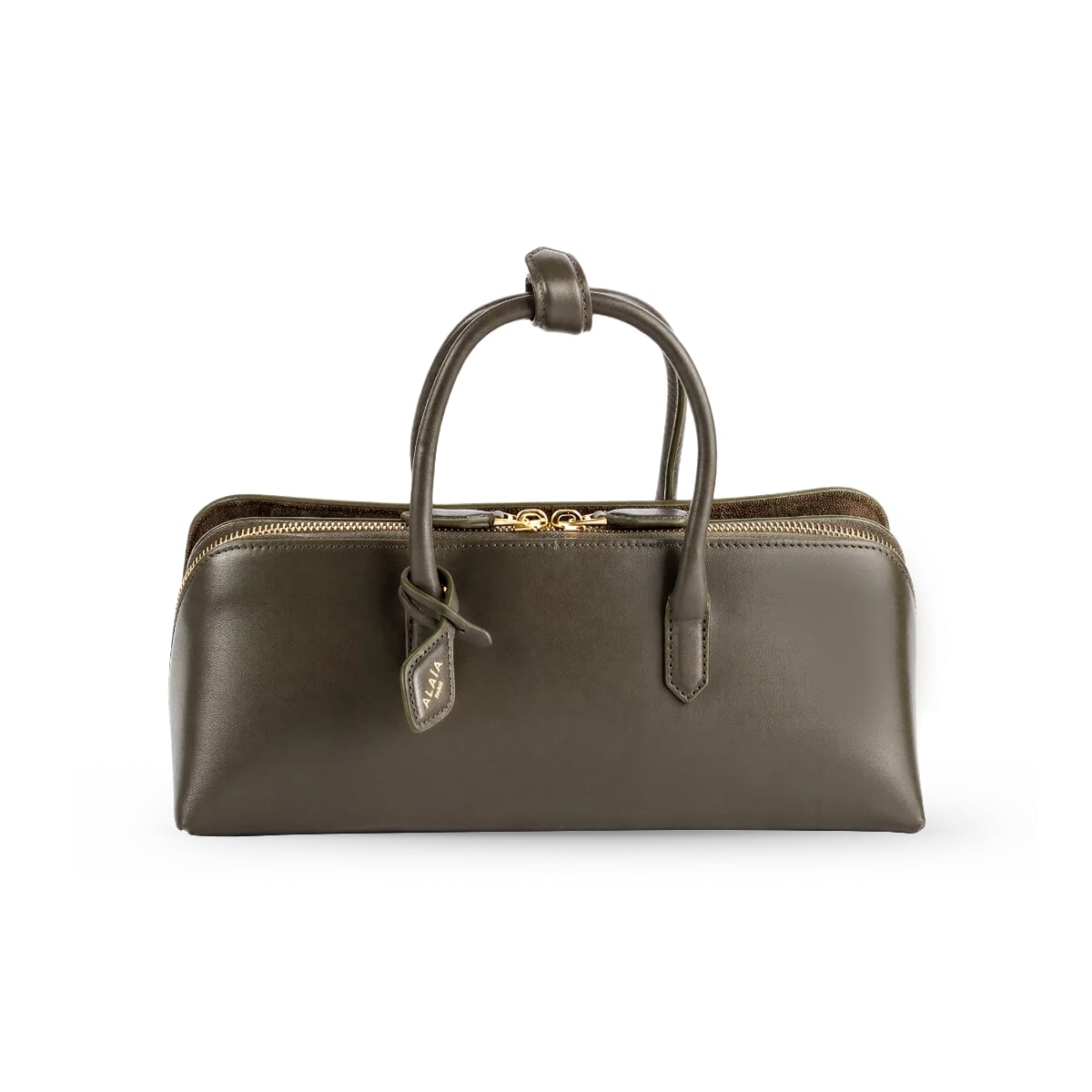 Delta Small Box Bag Calfskin Vert Khaki-Alaïa