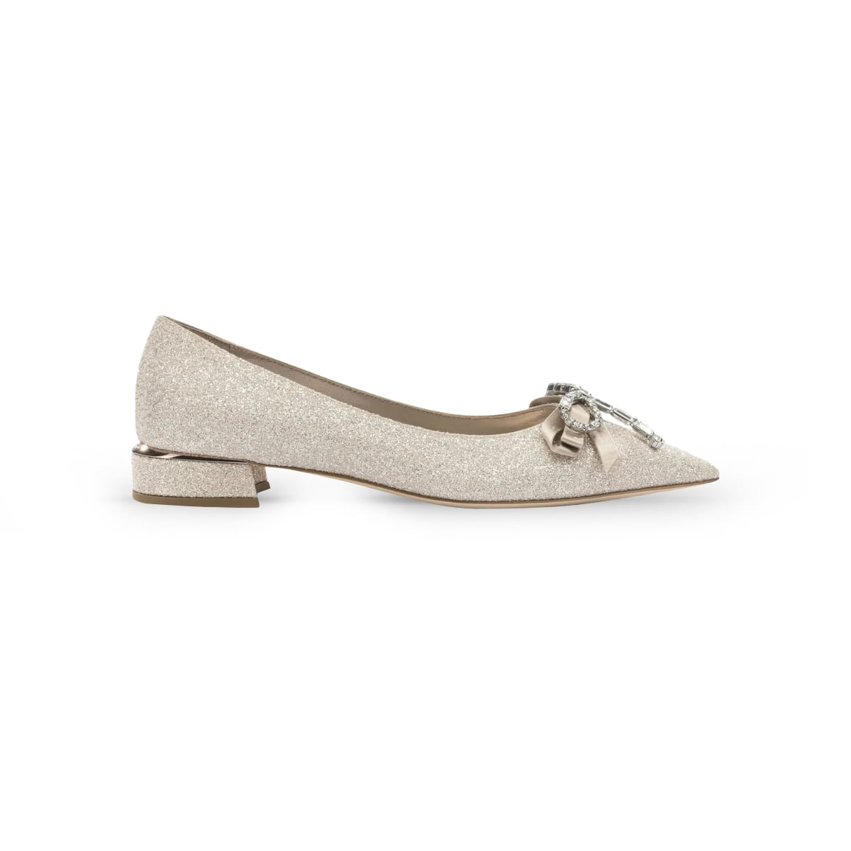 Auria Flat Microglitter Fabric Upper Light Soft Gold-Jimmy Choo