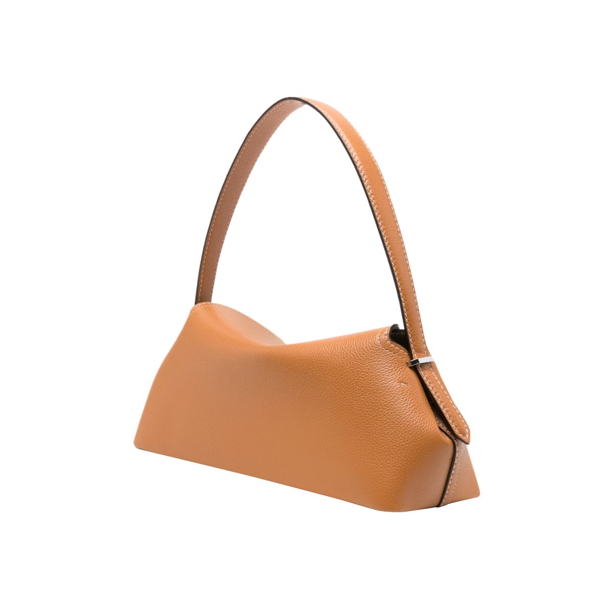 T-Lock Grained Leather Shoulder Bag Tan