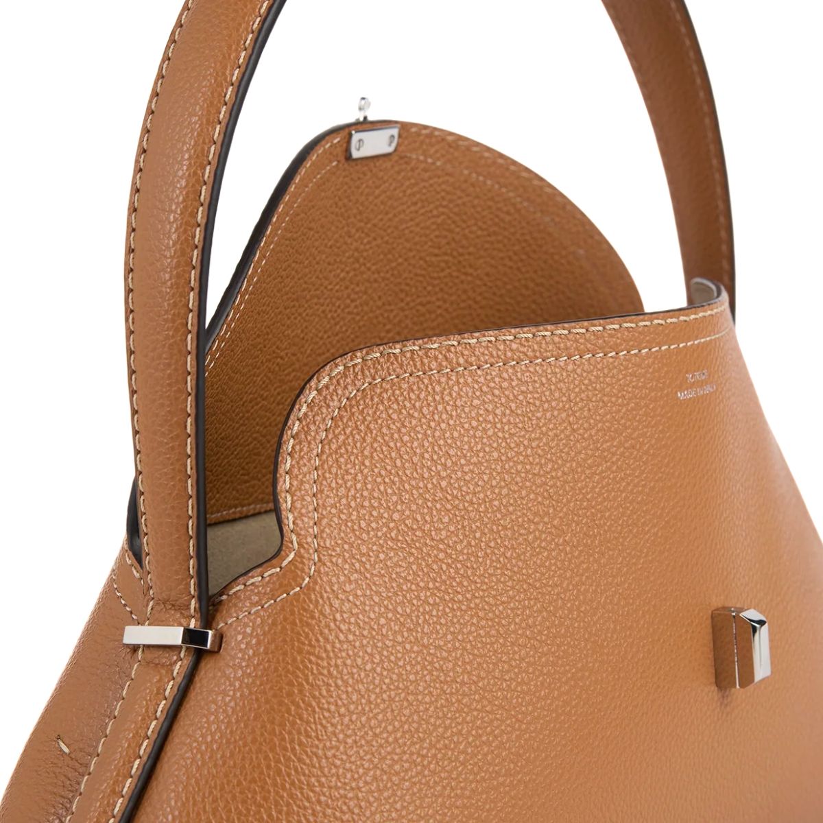 T-Lock Grained Leather Shoulder Bag Tan