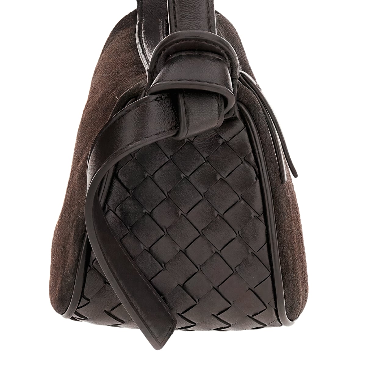 Nodo Suede Shoulder Bag Espresso