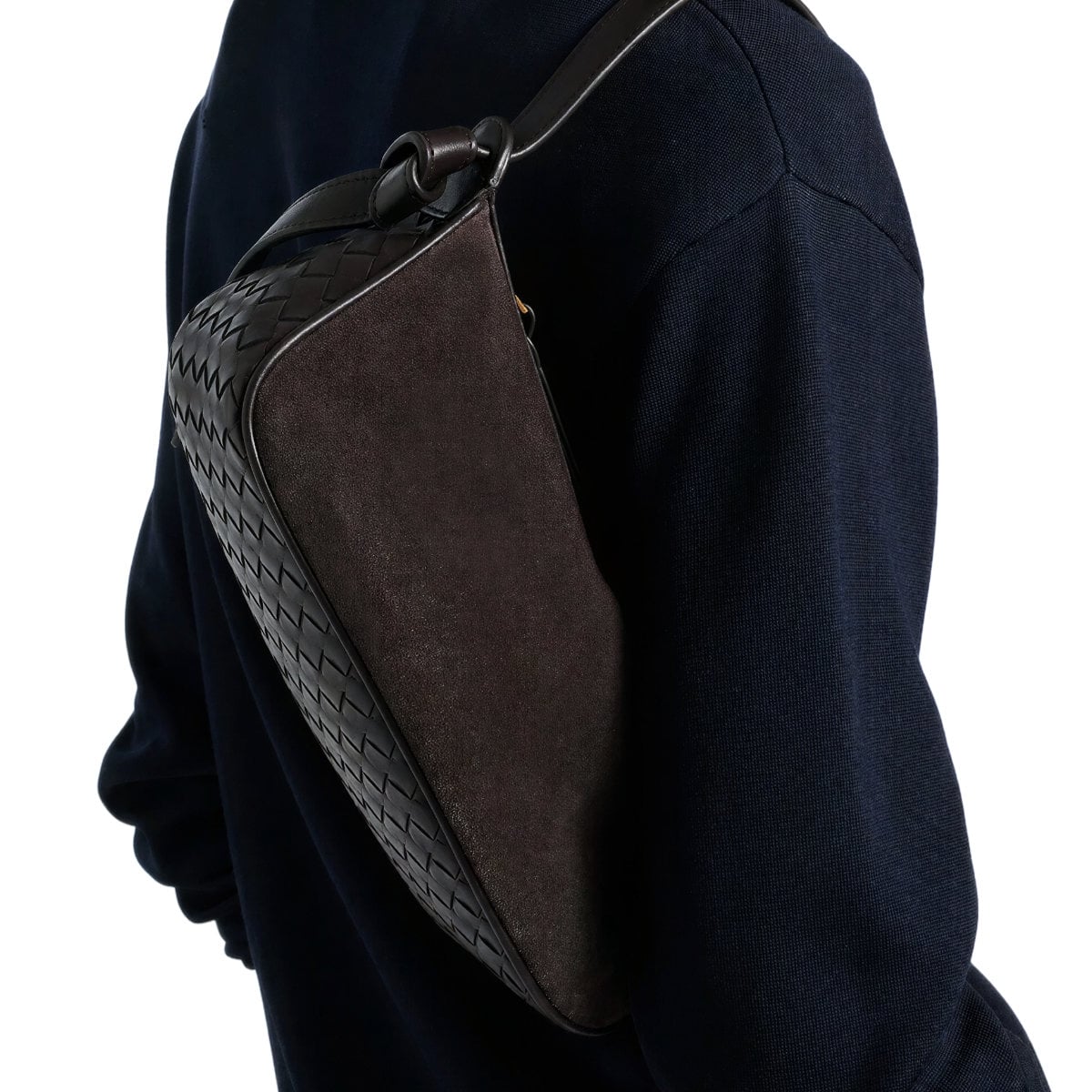 Nodo Suede Shoulder Bag Espresso